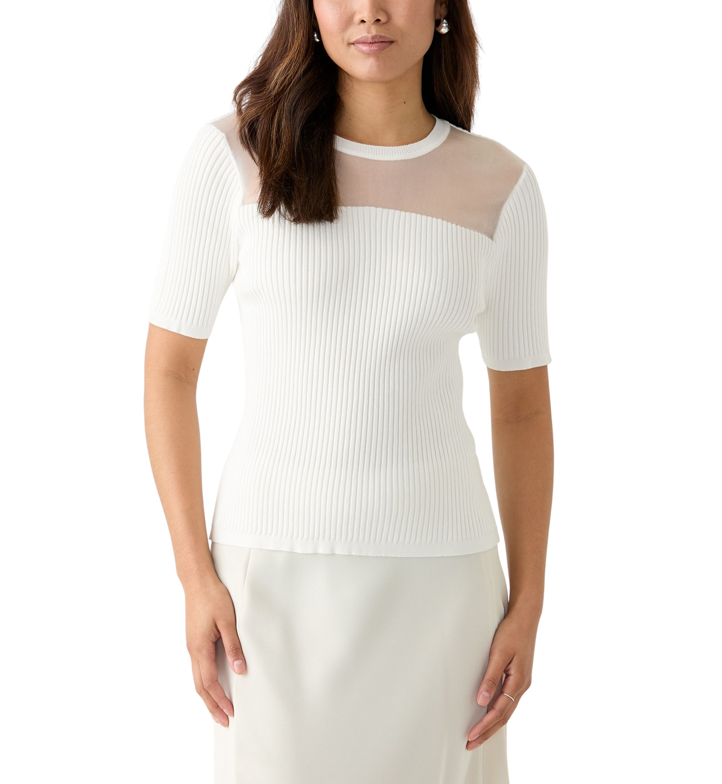 Womens Short Sleeve Knit Top