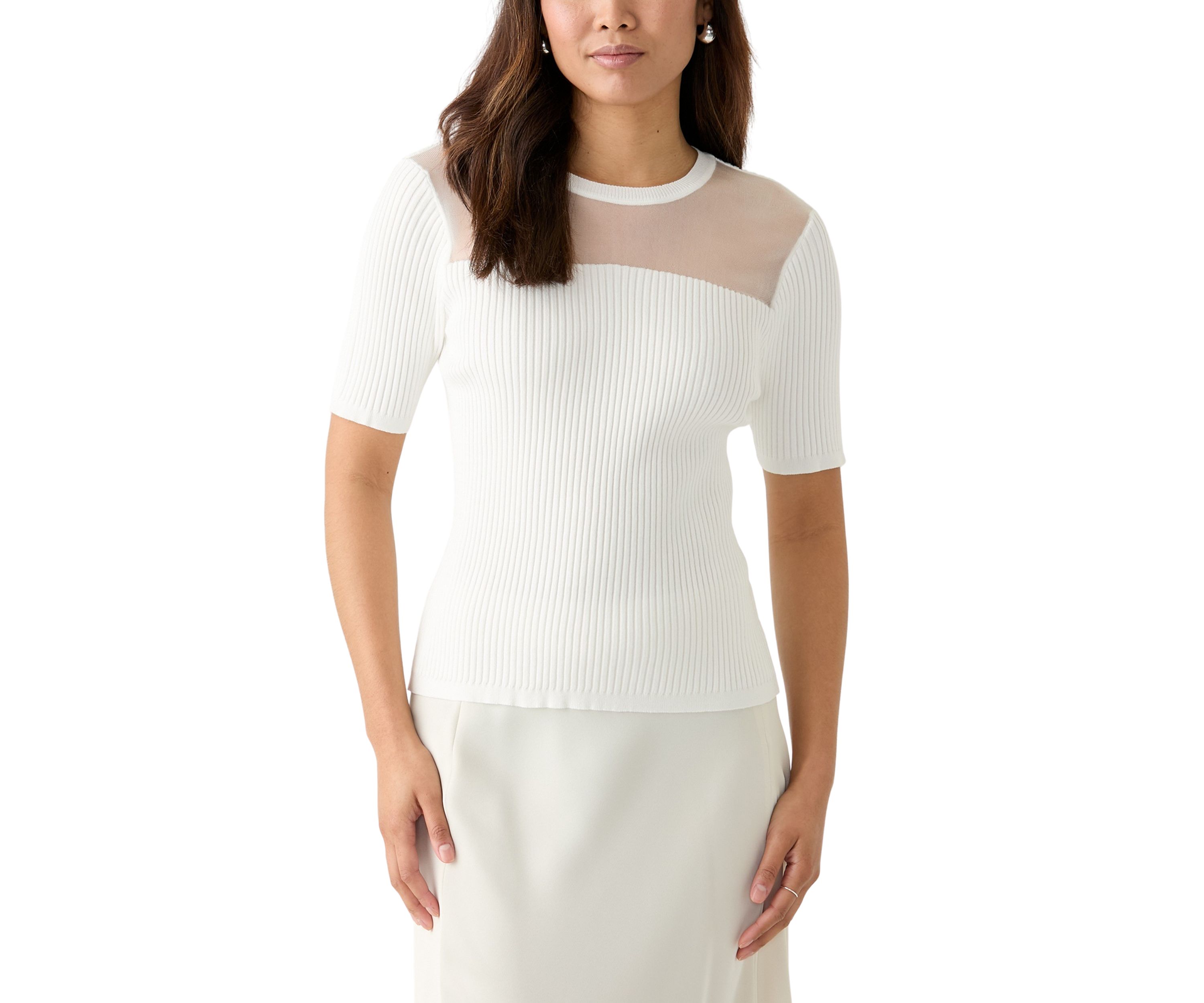 Womens Short Sleeve Knit Top