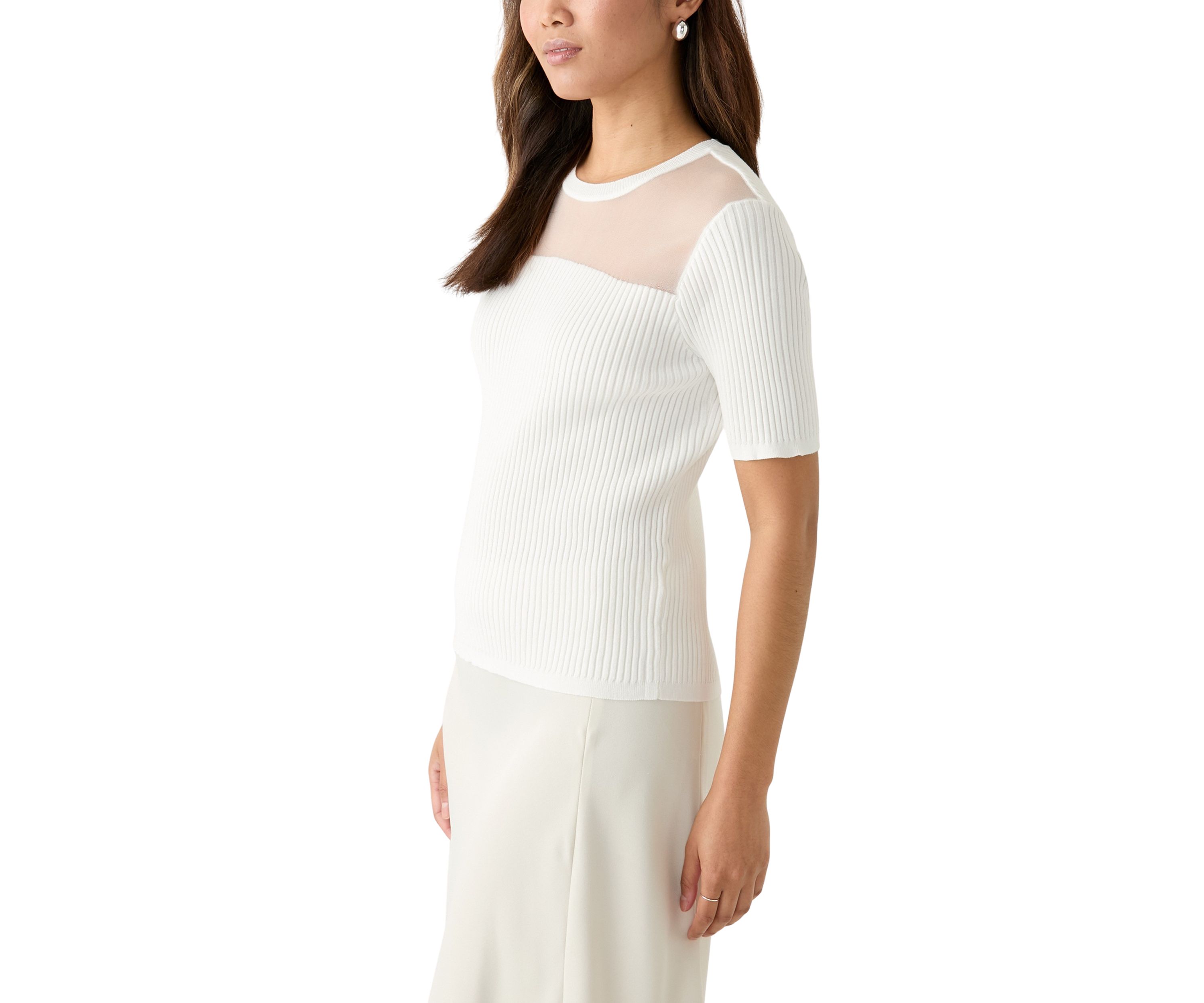 Womens Short Sleeve Knit Top