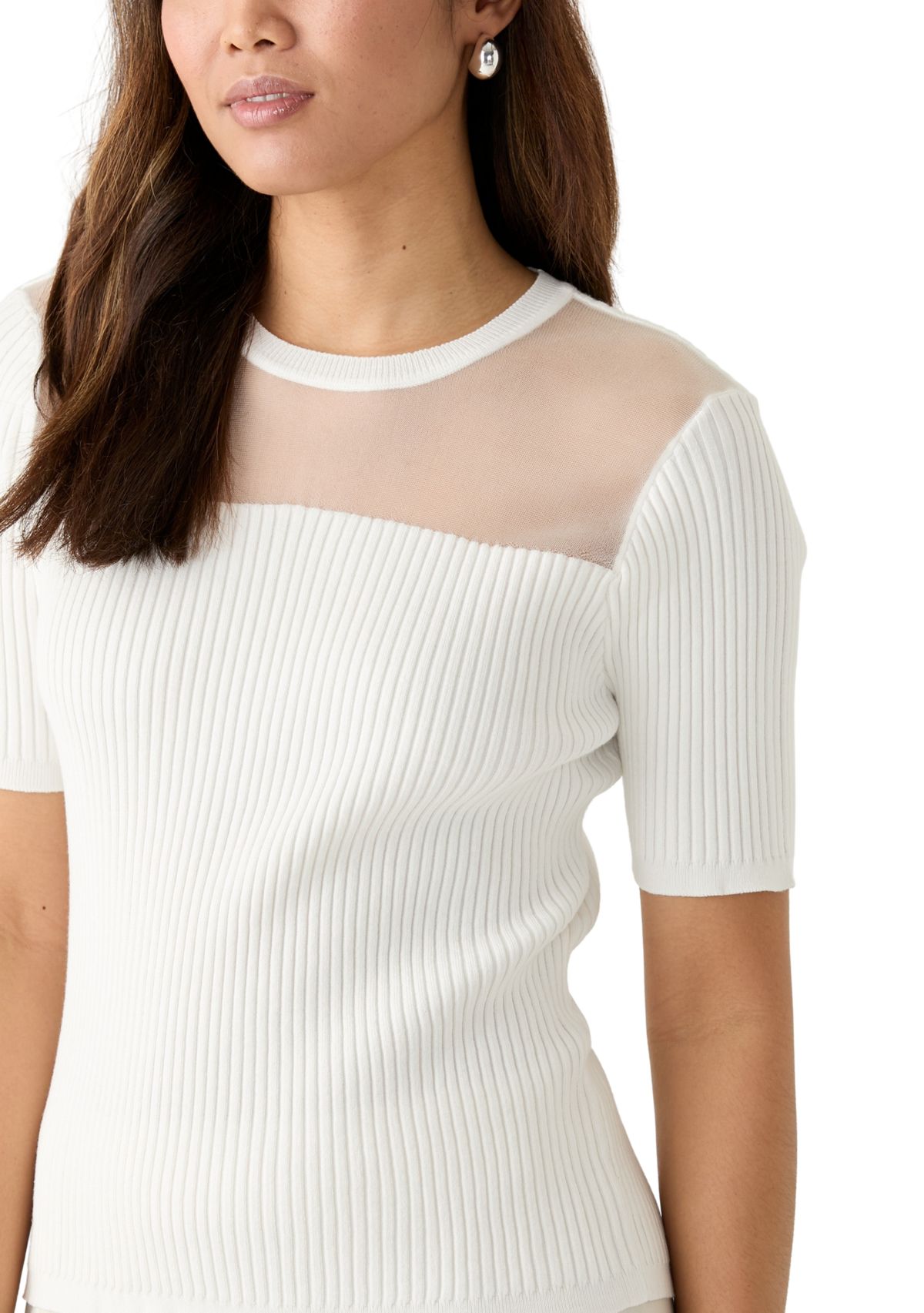 Womens Short Sleeve Knit Top