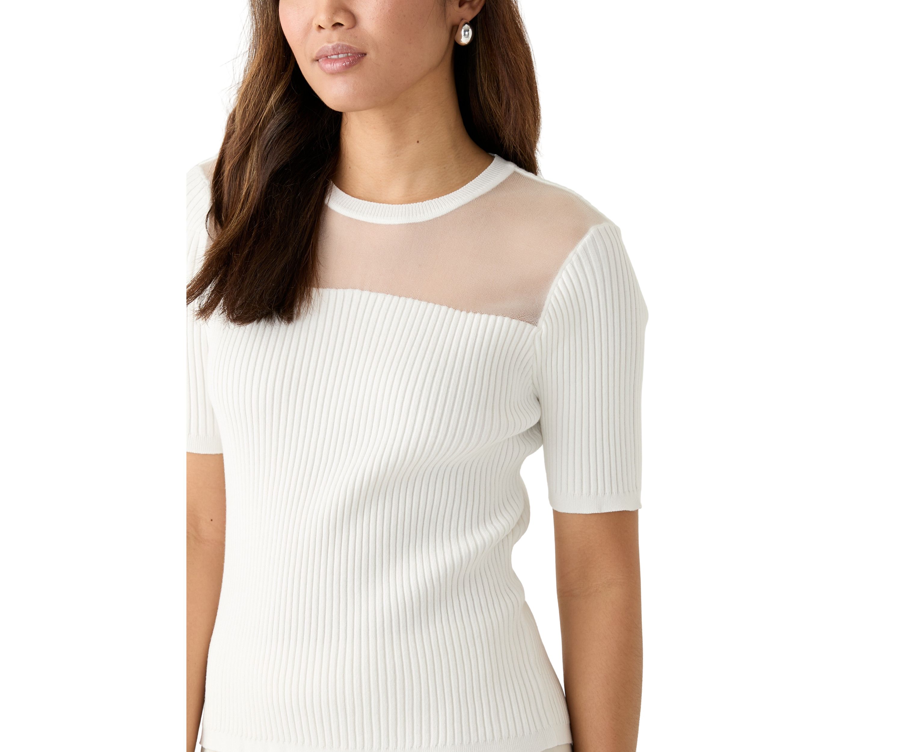 Womens Short Sleeve Knit Top
