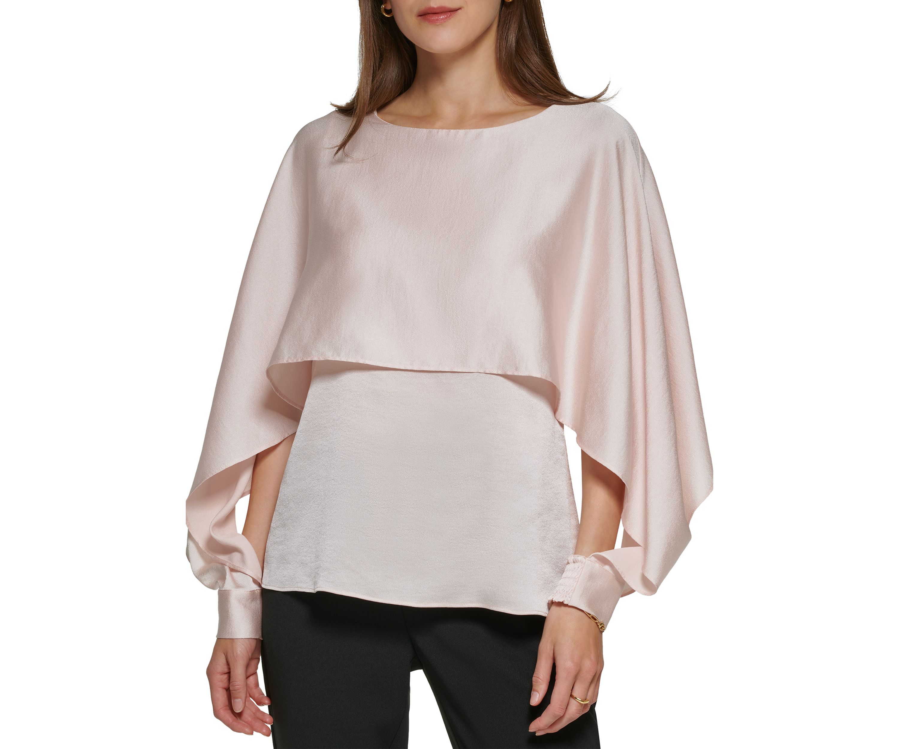Womens Long Sleeve Cape Blouse