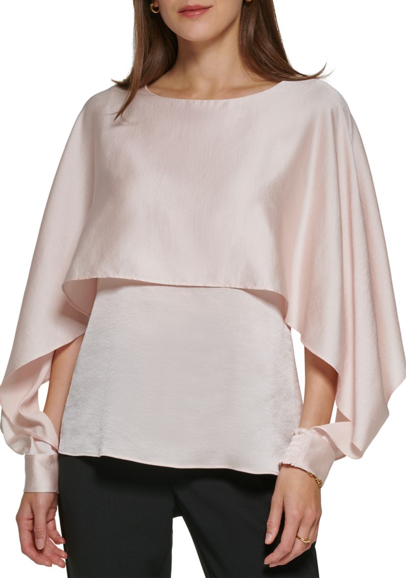Womens Long Sleeve Cape Blouse