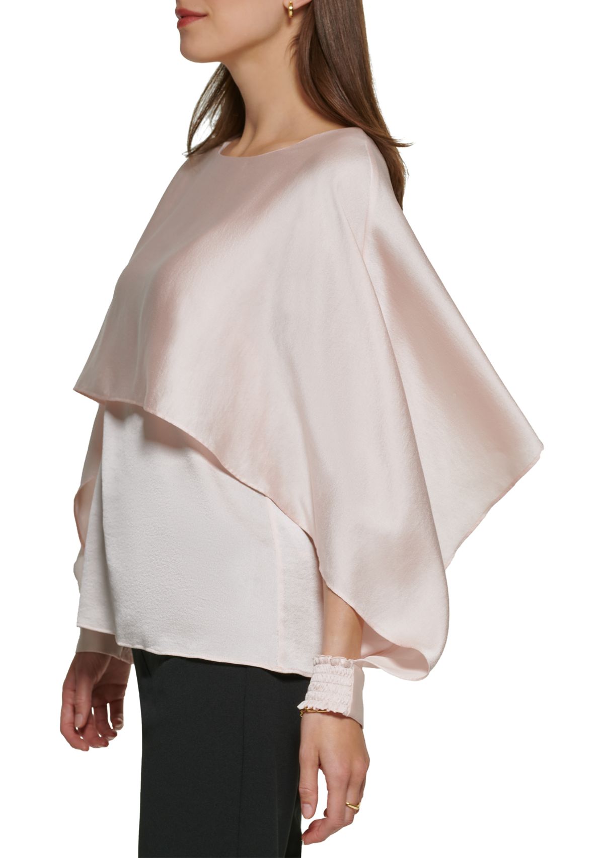 Womens Long Sleeve Cape Blouse