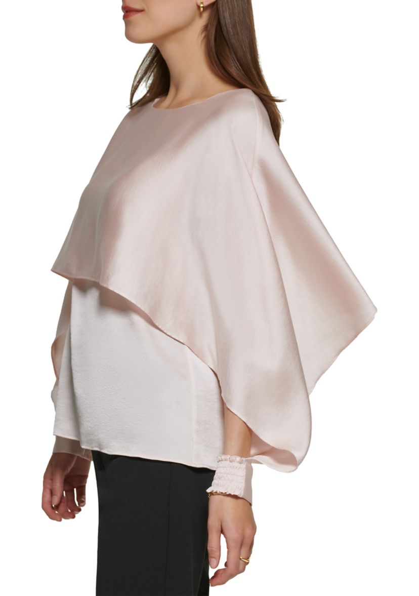 Womens Long Sleeve Cape Blouse
