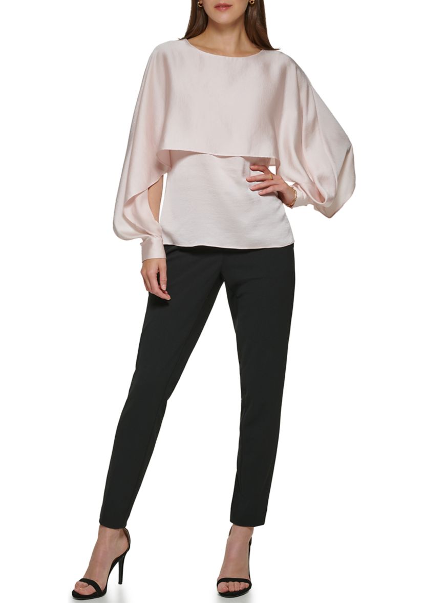 Womens Long Sleeve Cape Blouse