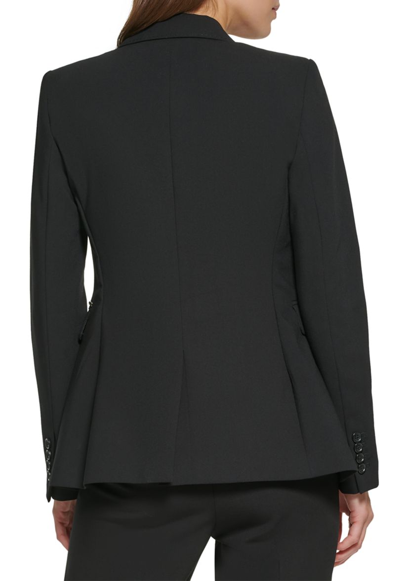 Womens Long Sleeve 1 Button Notch Collar Jacket