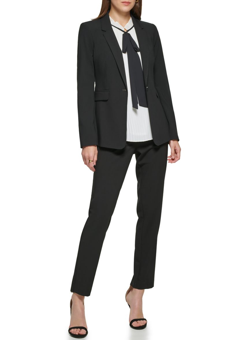 Womens Long Sleeve 1 Button Notch Collar Jacket