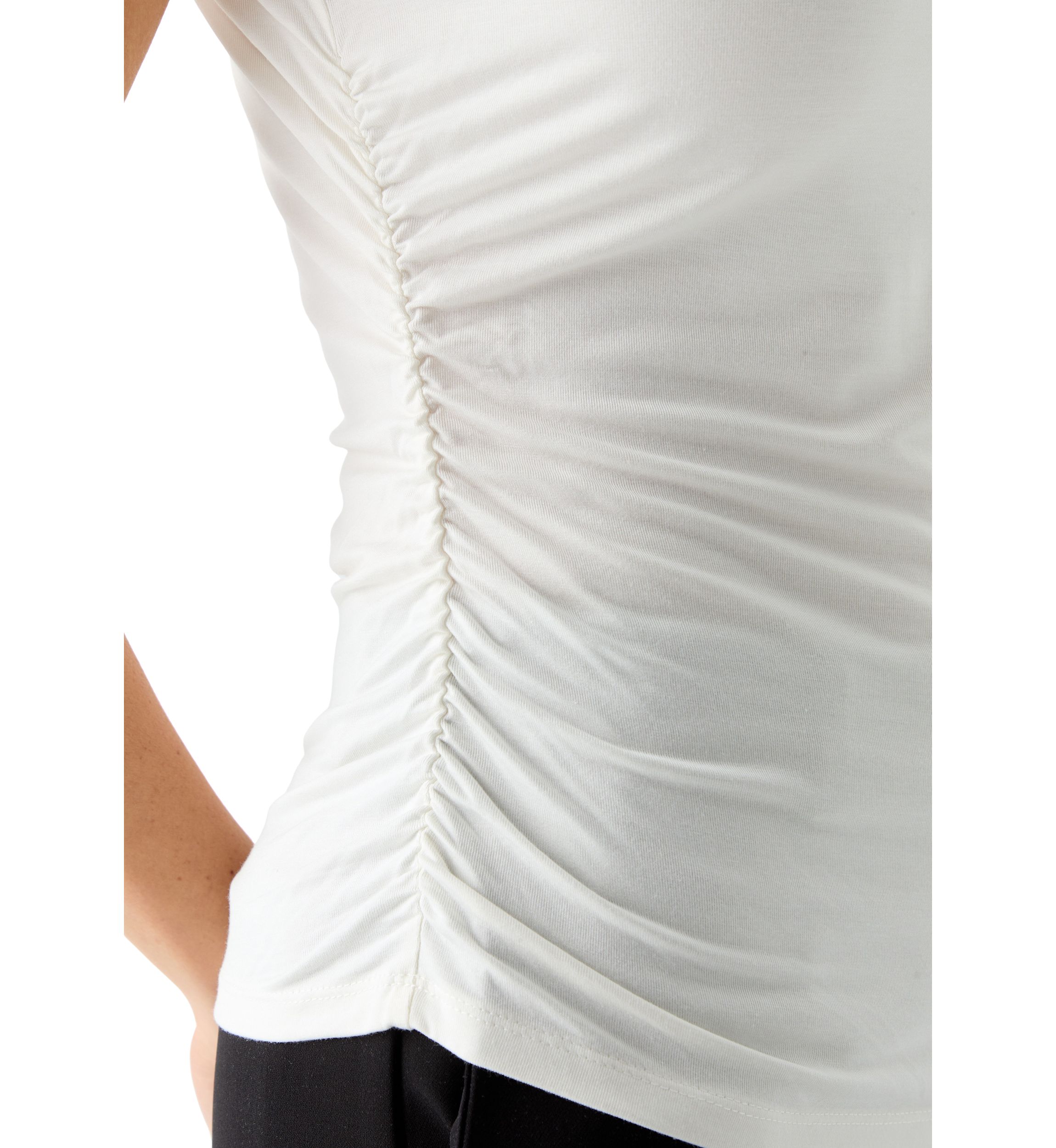 Womens Short Sleeve Mock Neck Top