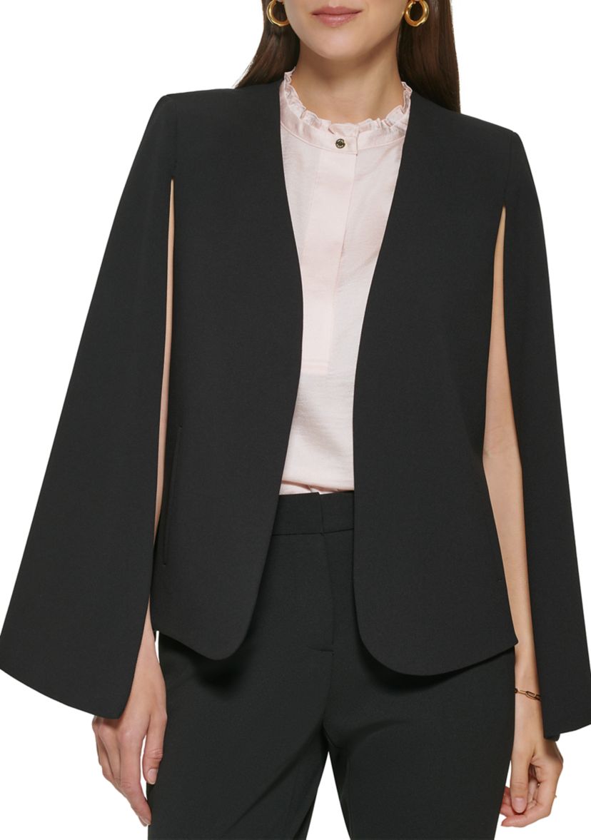 Womens Scuba Crepe Cape Jacket