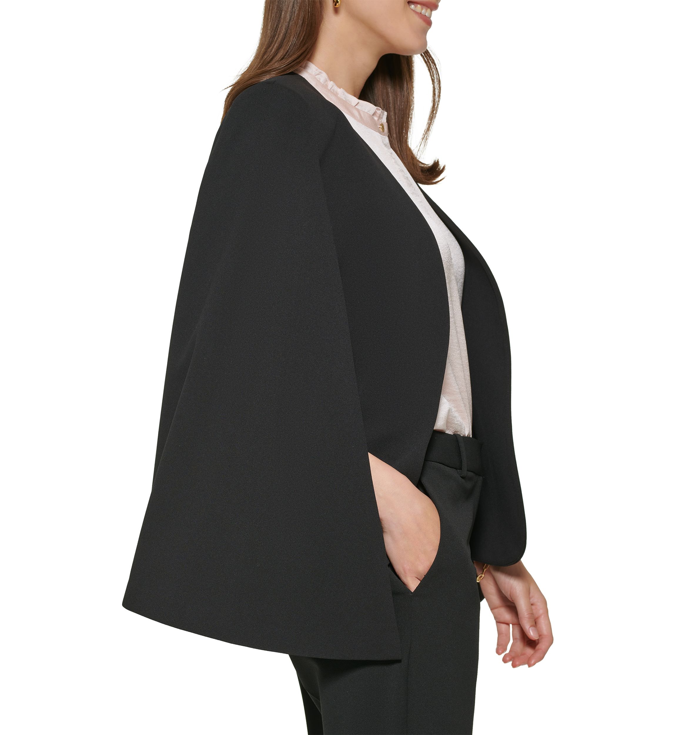 Womens Scuba Crepe Cape Jacket