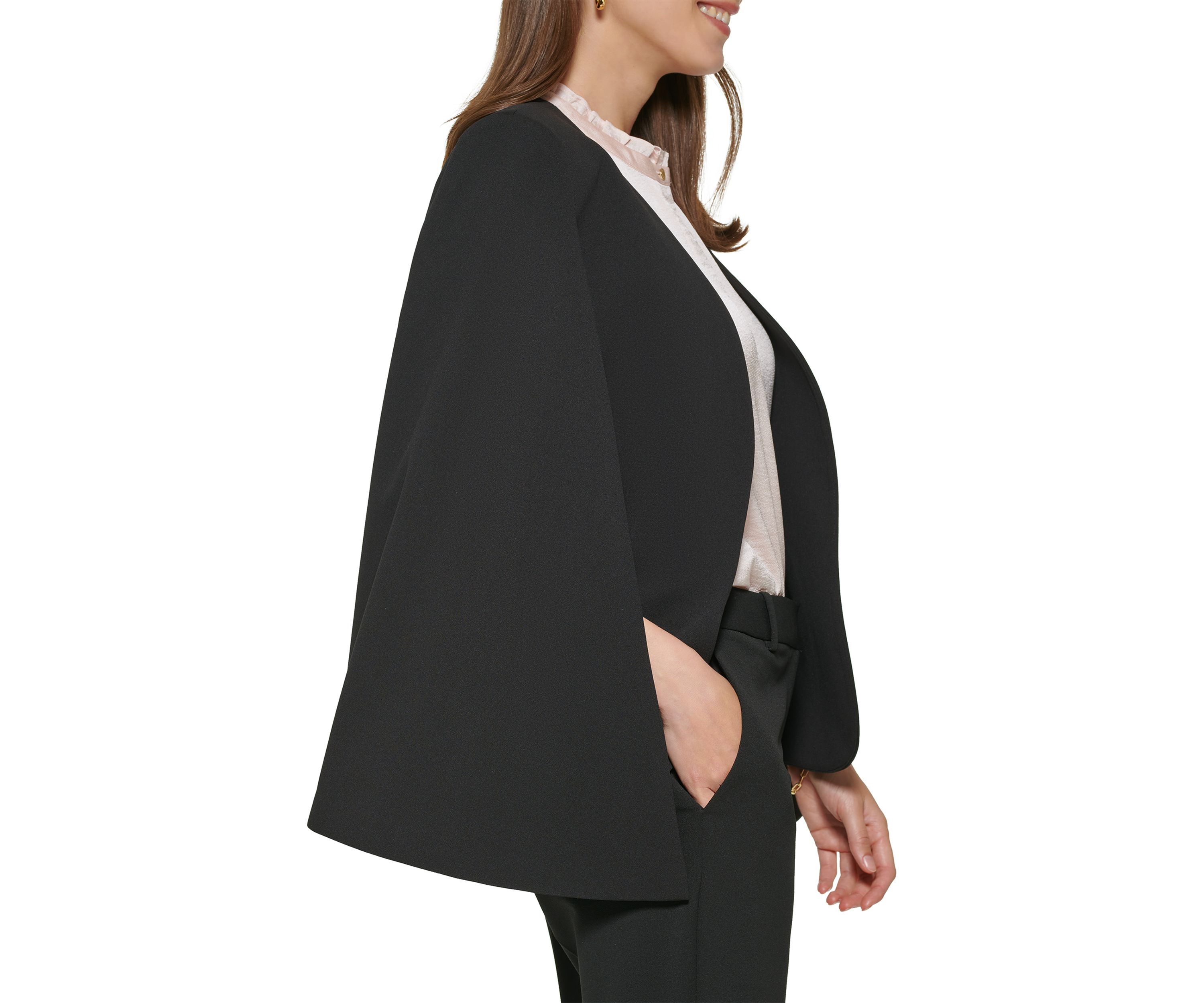 Womens Scuba Crepe Cape Jacket