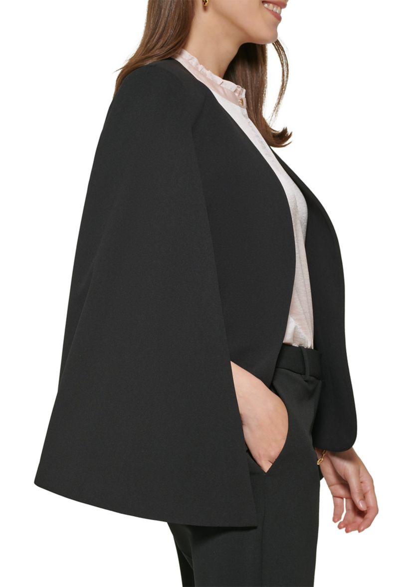 Womens Scuba Crepe Cape Jacket