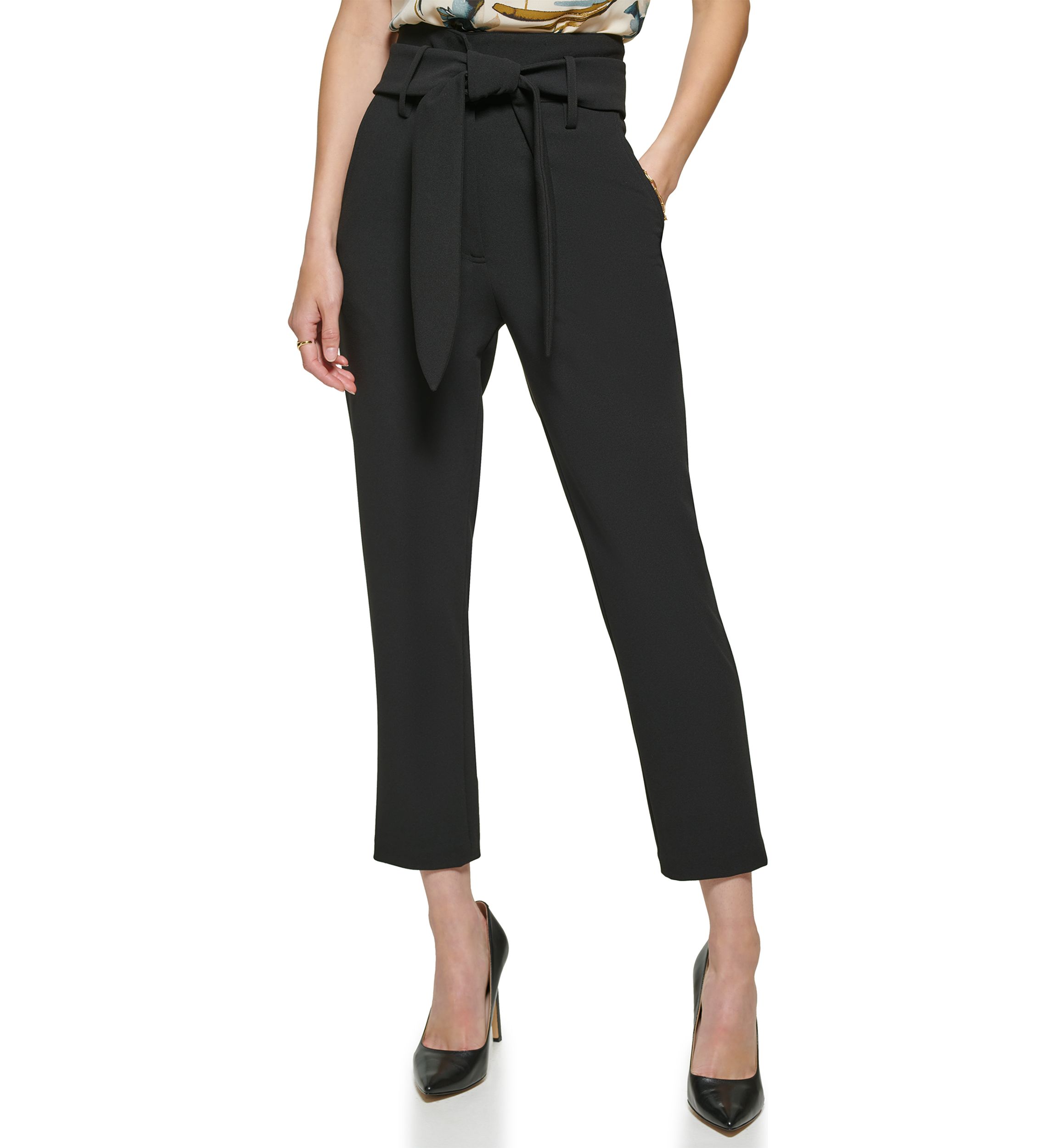 Womens High Waisted Tie Waist Pants