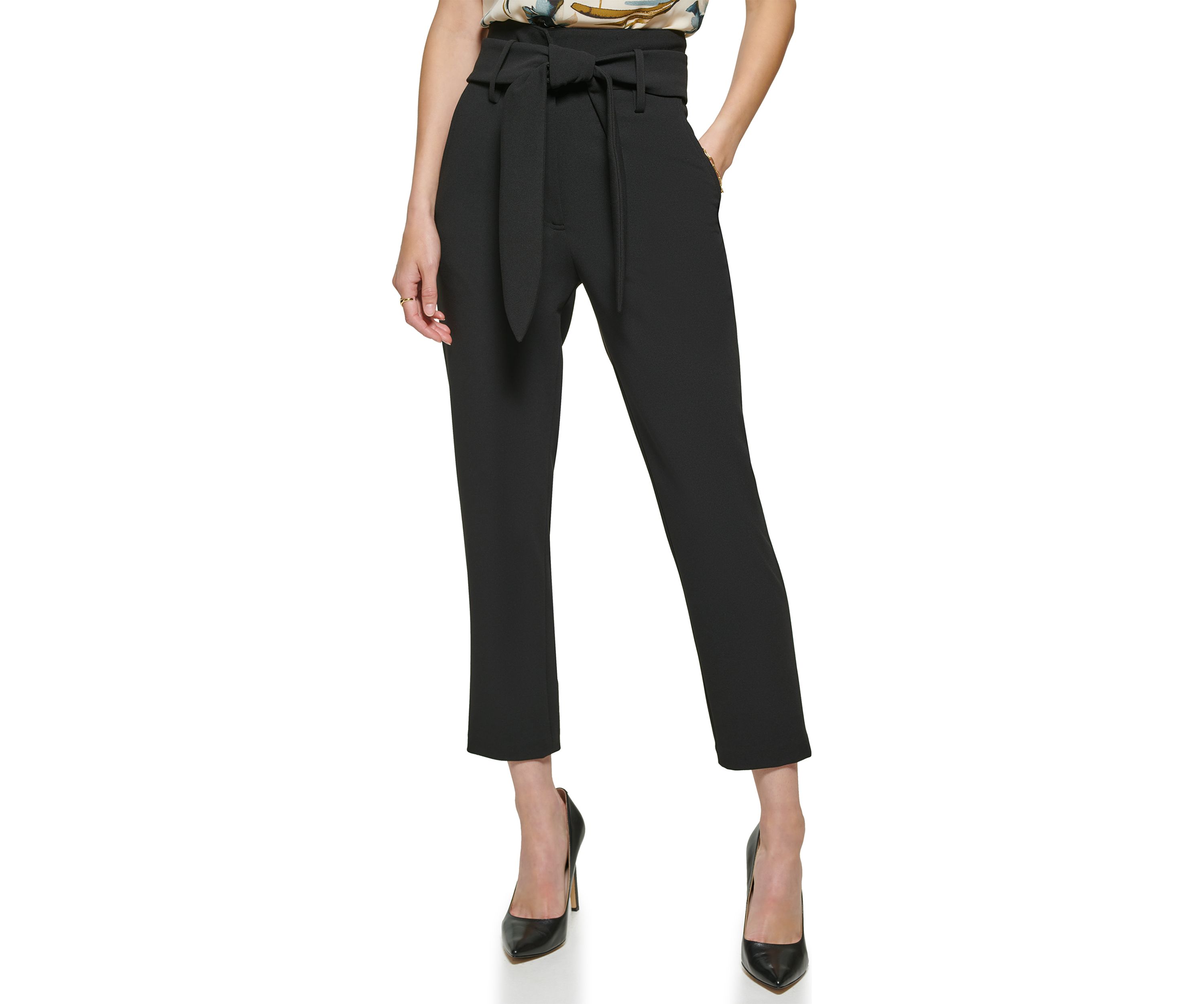 Womens High Waisted Tie Waist Pants