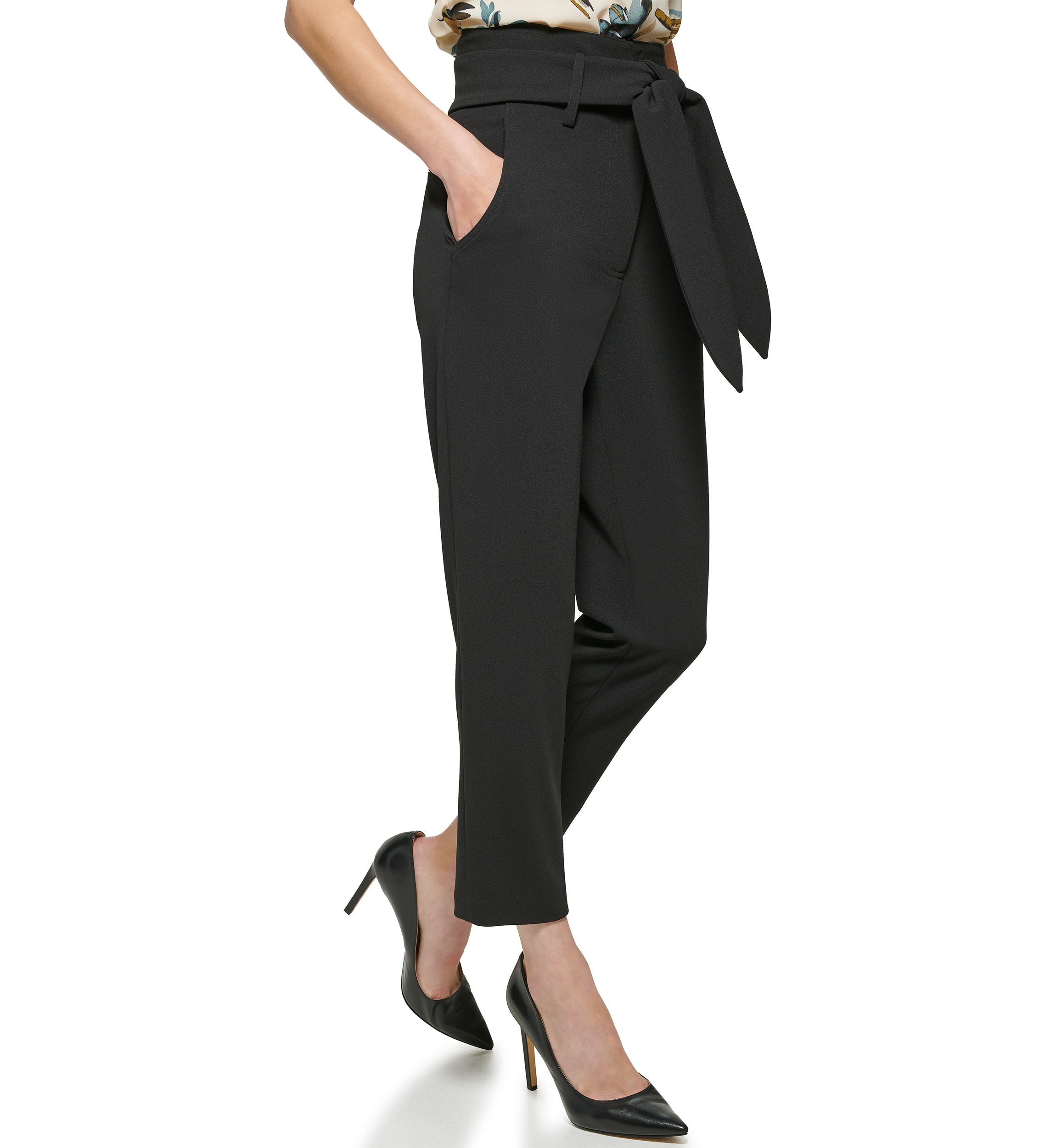 Womens High Waisted Tie Waist Pants