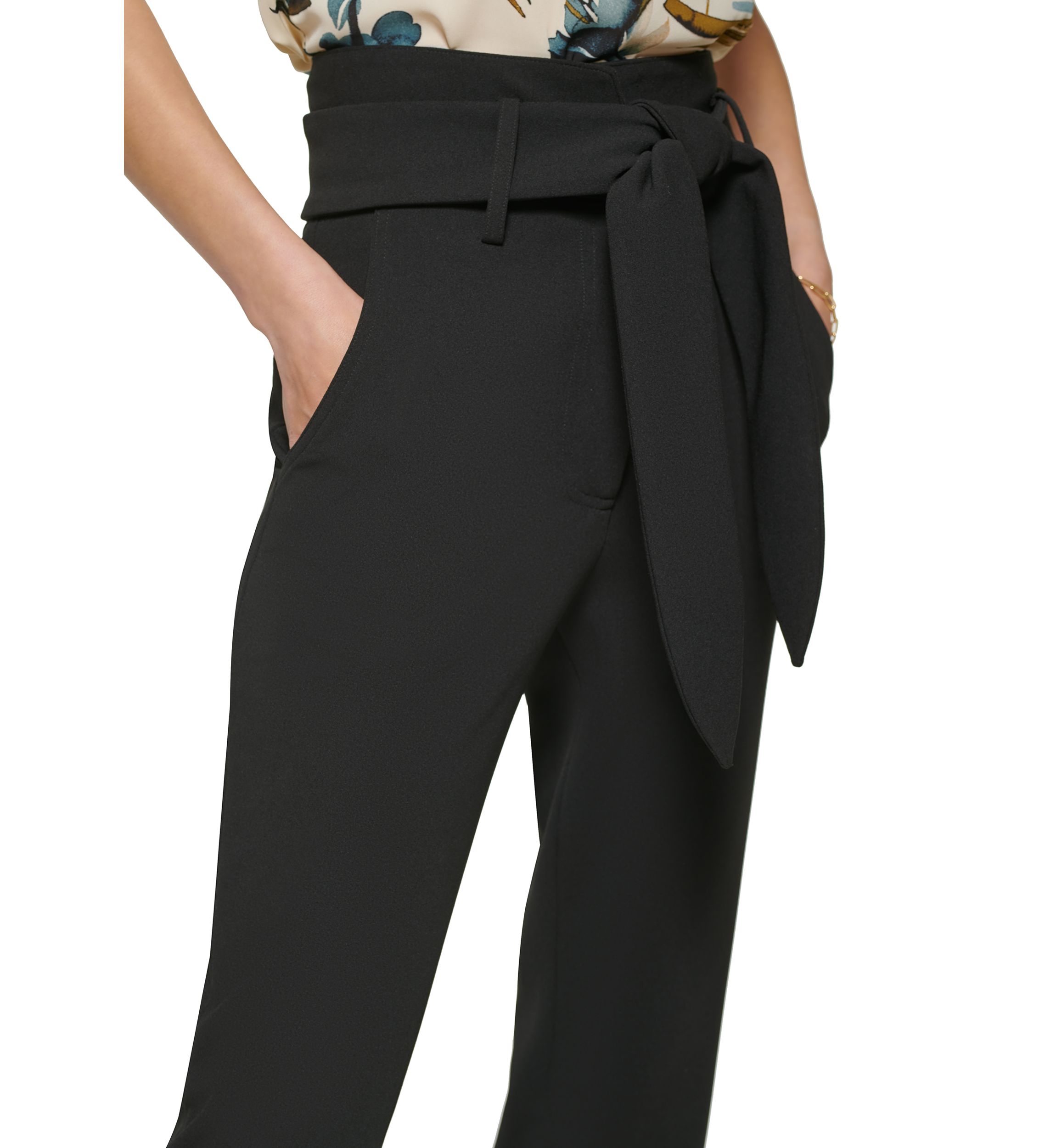 Womens High Waisted Tie Waist Pants