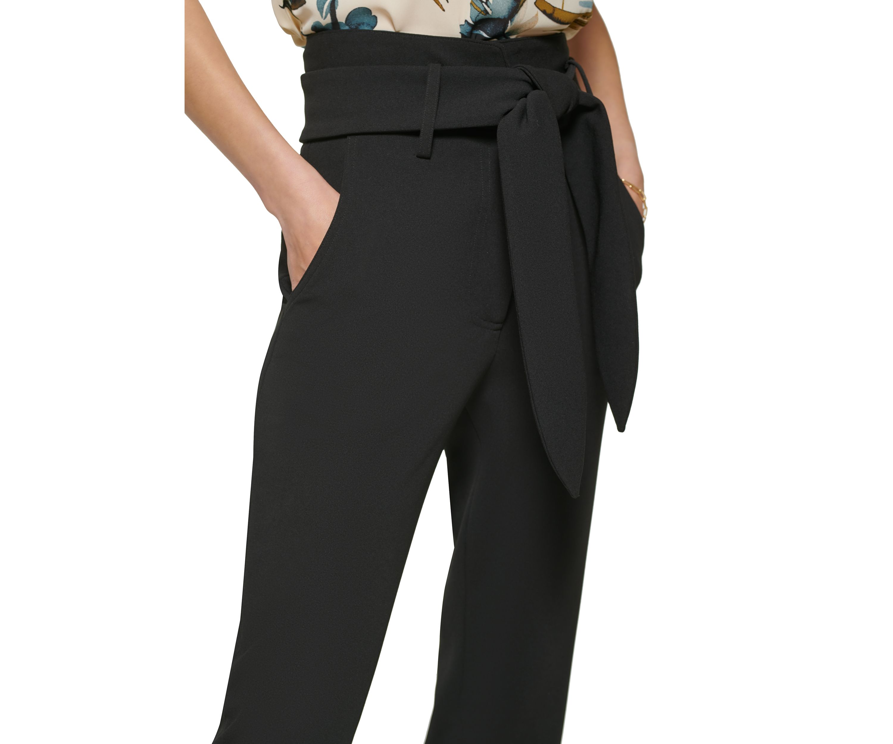 Womens High Waisted Tie Waist Pants