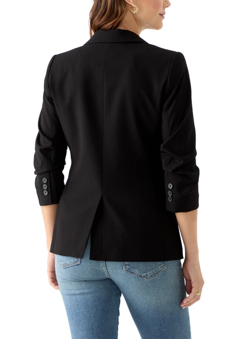 Womens Ruched Sleeve Blazer