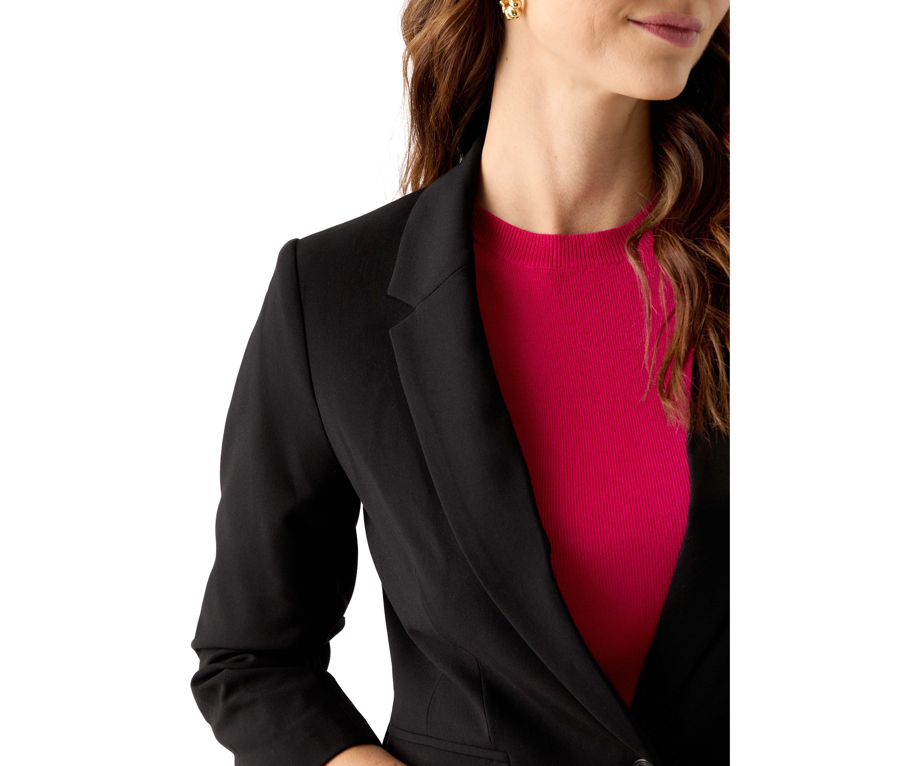 Womens Ruched Sleeve Blazer