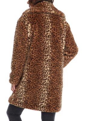 c&c california leopard faux fur coat