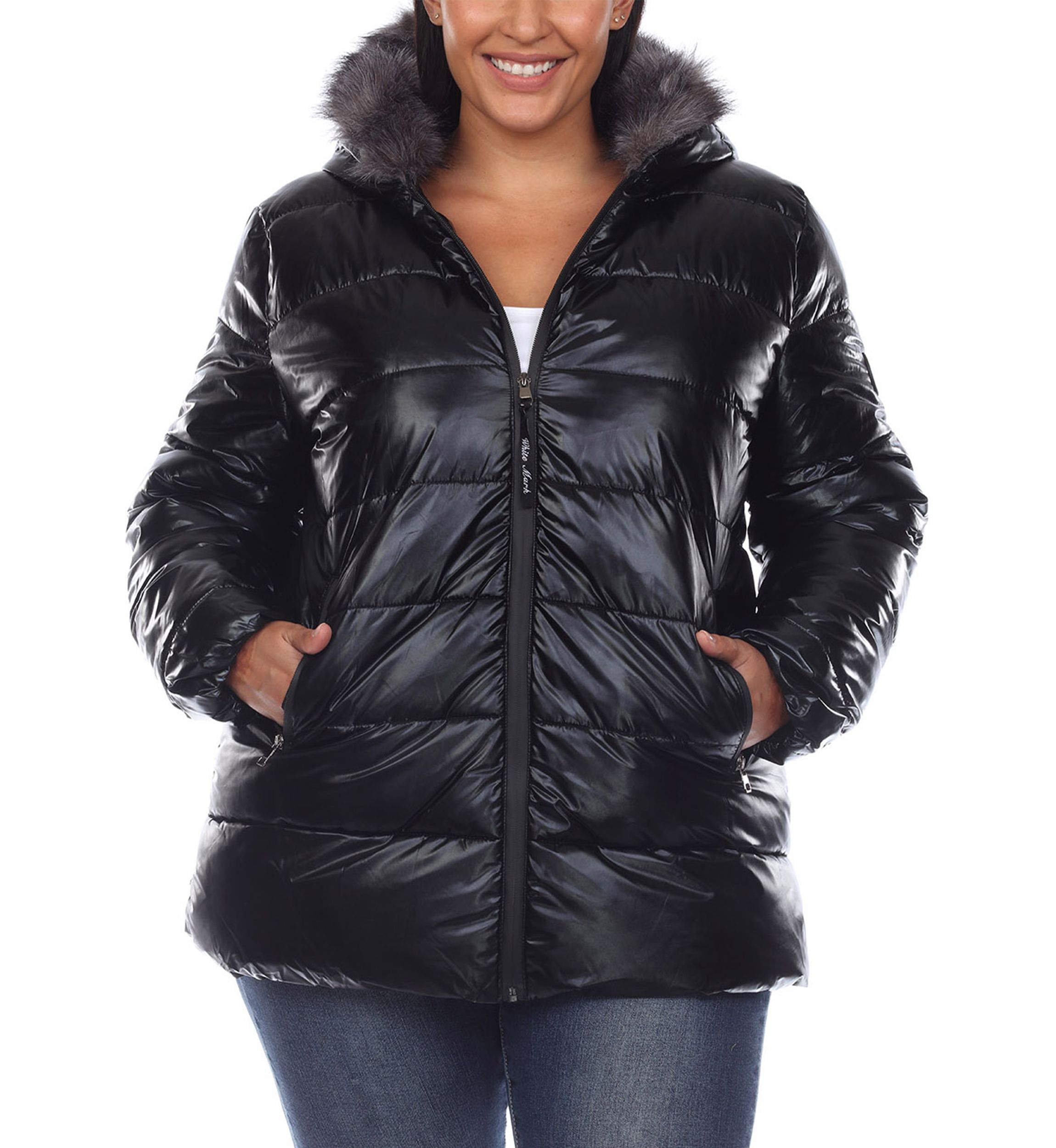 Plus Size Hooded Puffer Jacket 