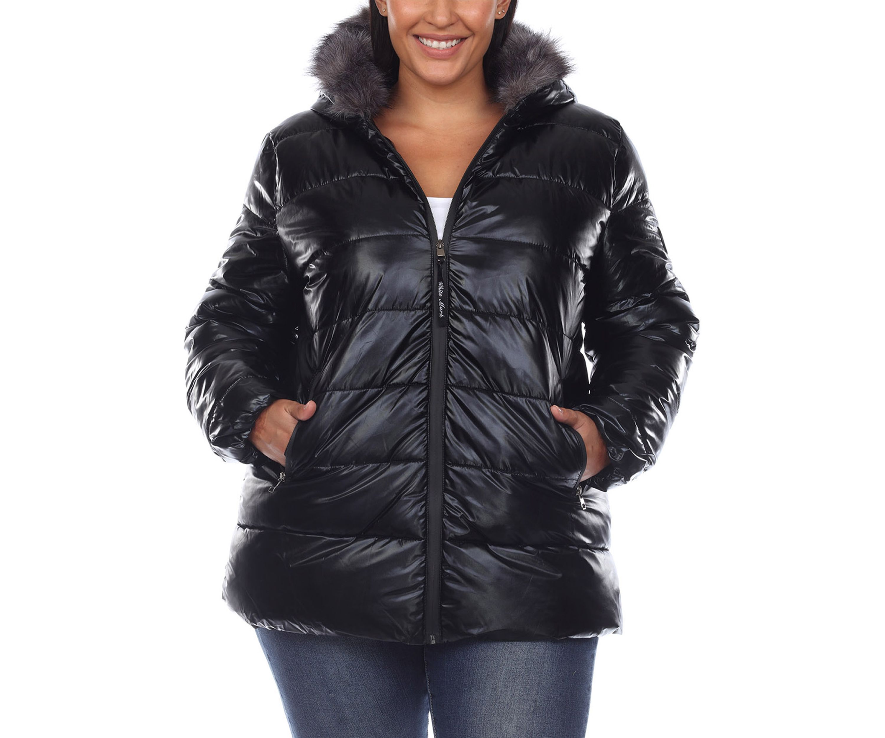 Plus Size Hooded Puffer Jacket 