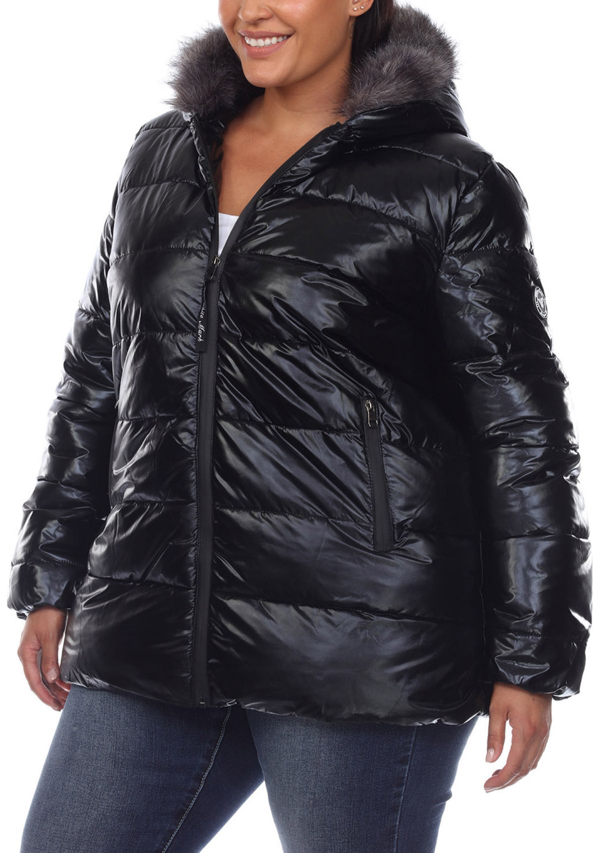 Plus Size Hooded Puffer Jacket 