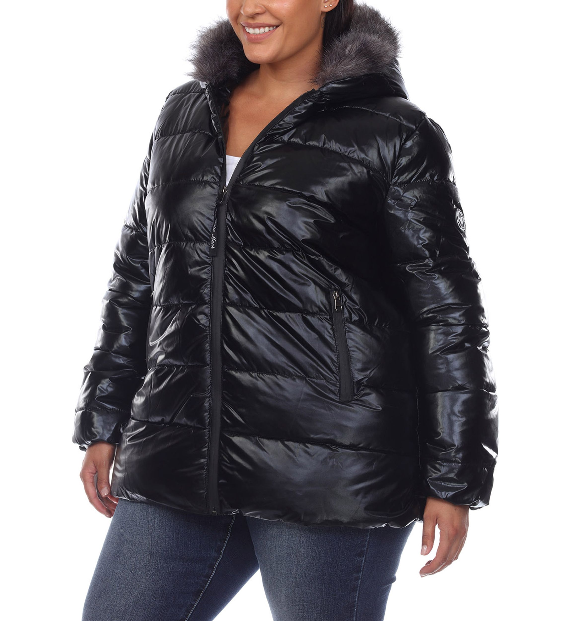 Plus Size Hooded Puffer Jacket 