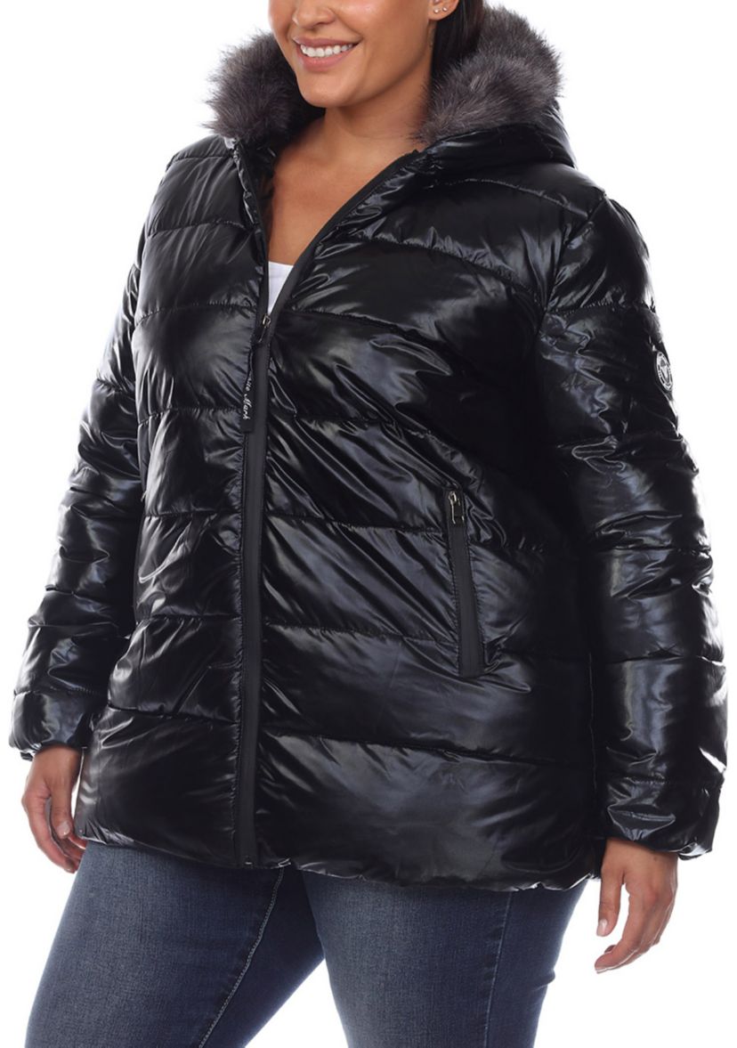 Plus Size Hooded Puffer Jacket 