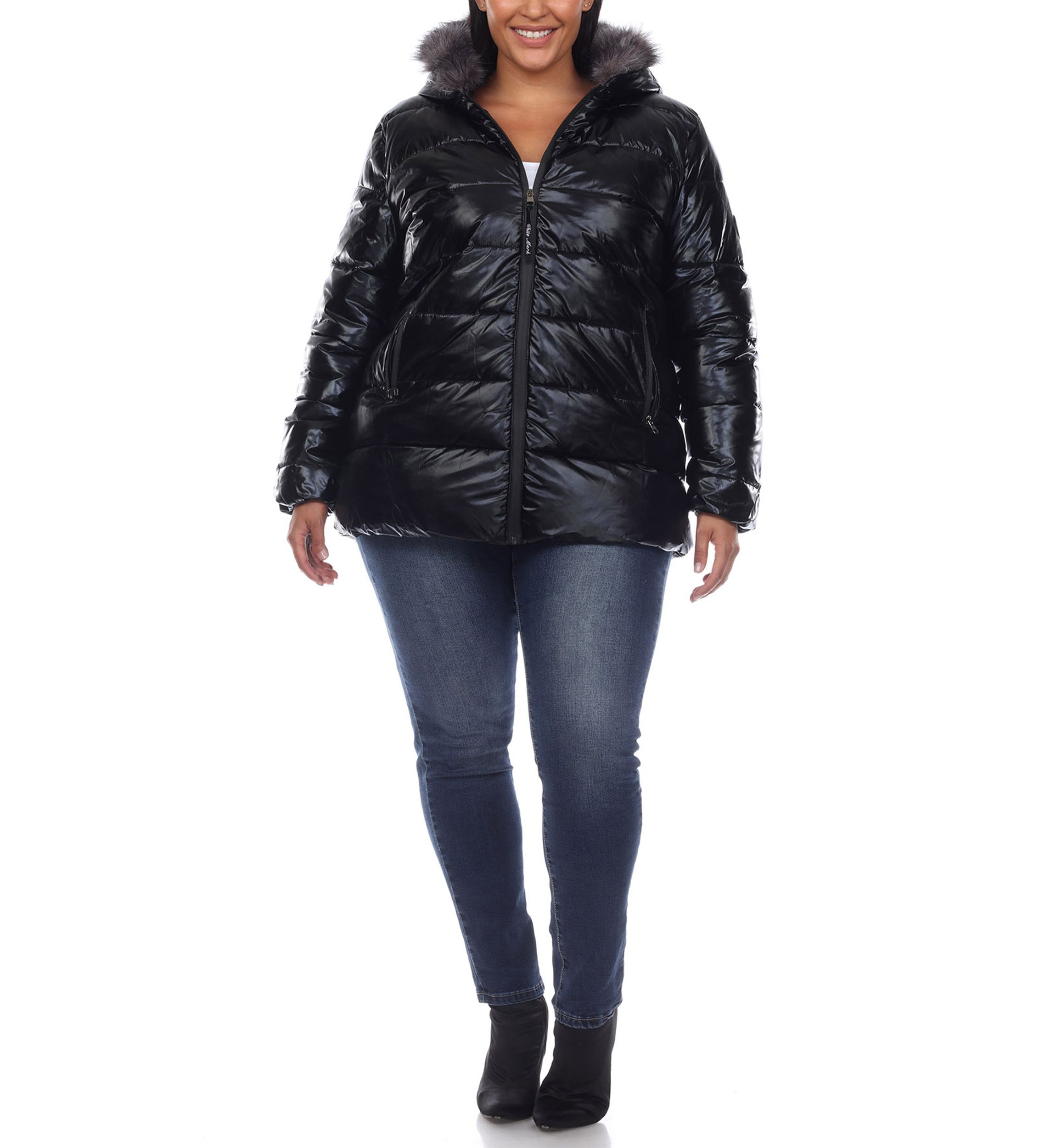 Plus Size Hooded Puffer Jacket 