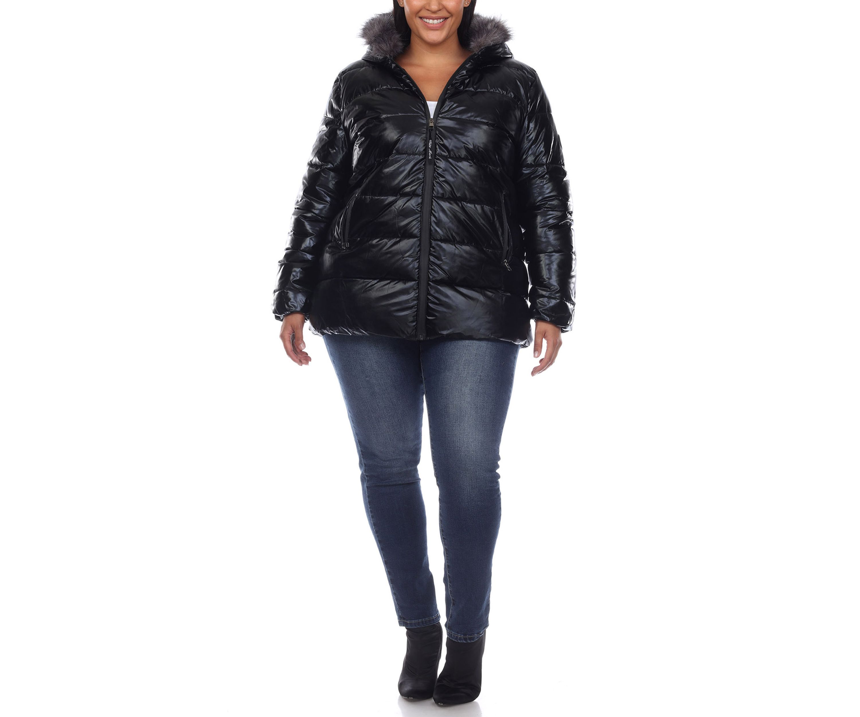 Plus Size Hooded Puffer Jacket 
