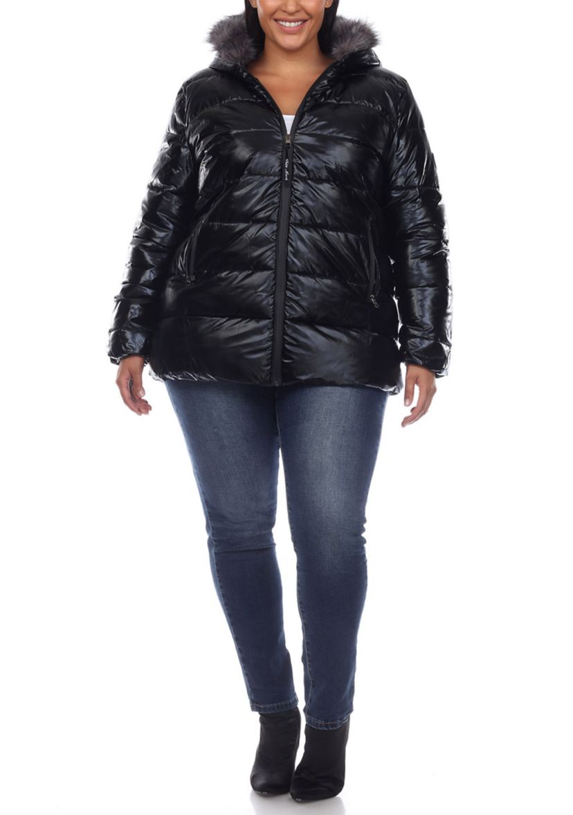 Plus Size Hooded Puffer Jacket 