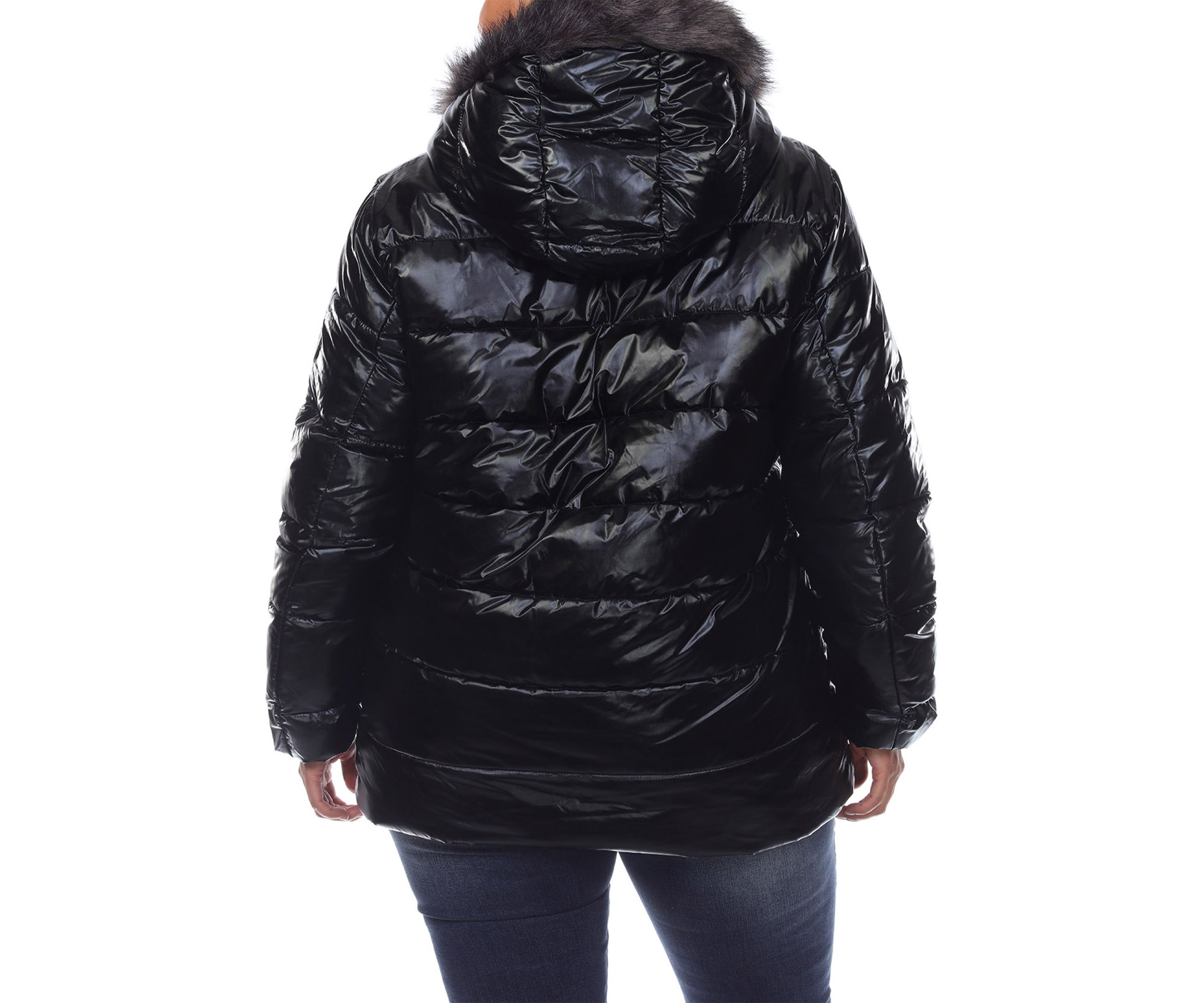 Plus Size Hooded Puffer Jacket 