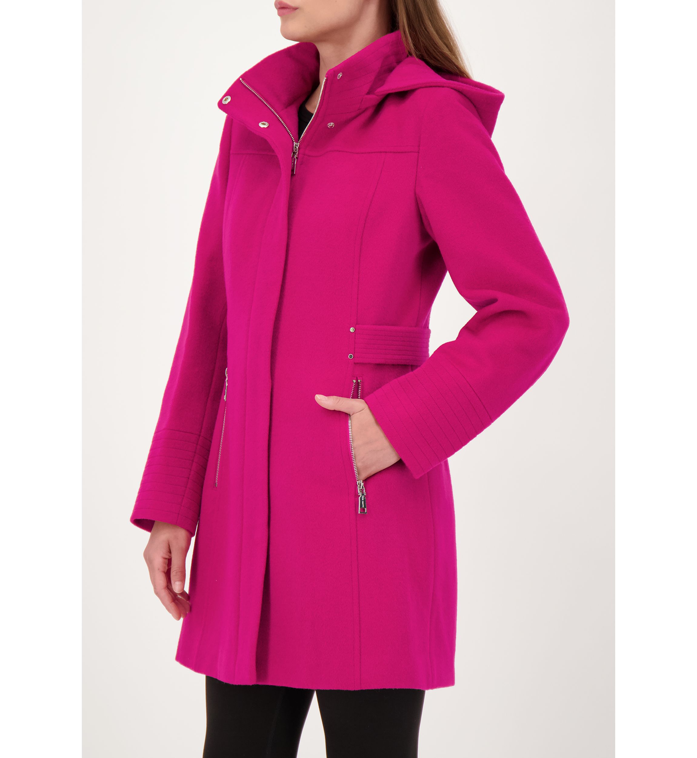 Vince Camuto Women's Zip Front Hooded Wool Coat | Belk