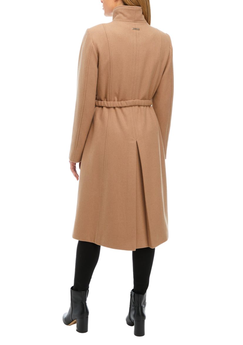 Womens Wool Blend Long Belted Coat