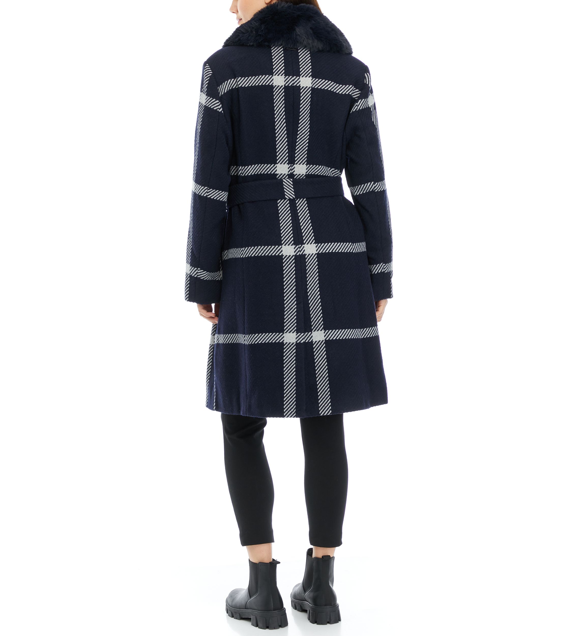 Womens Drape Wool Blend Wrap Coat