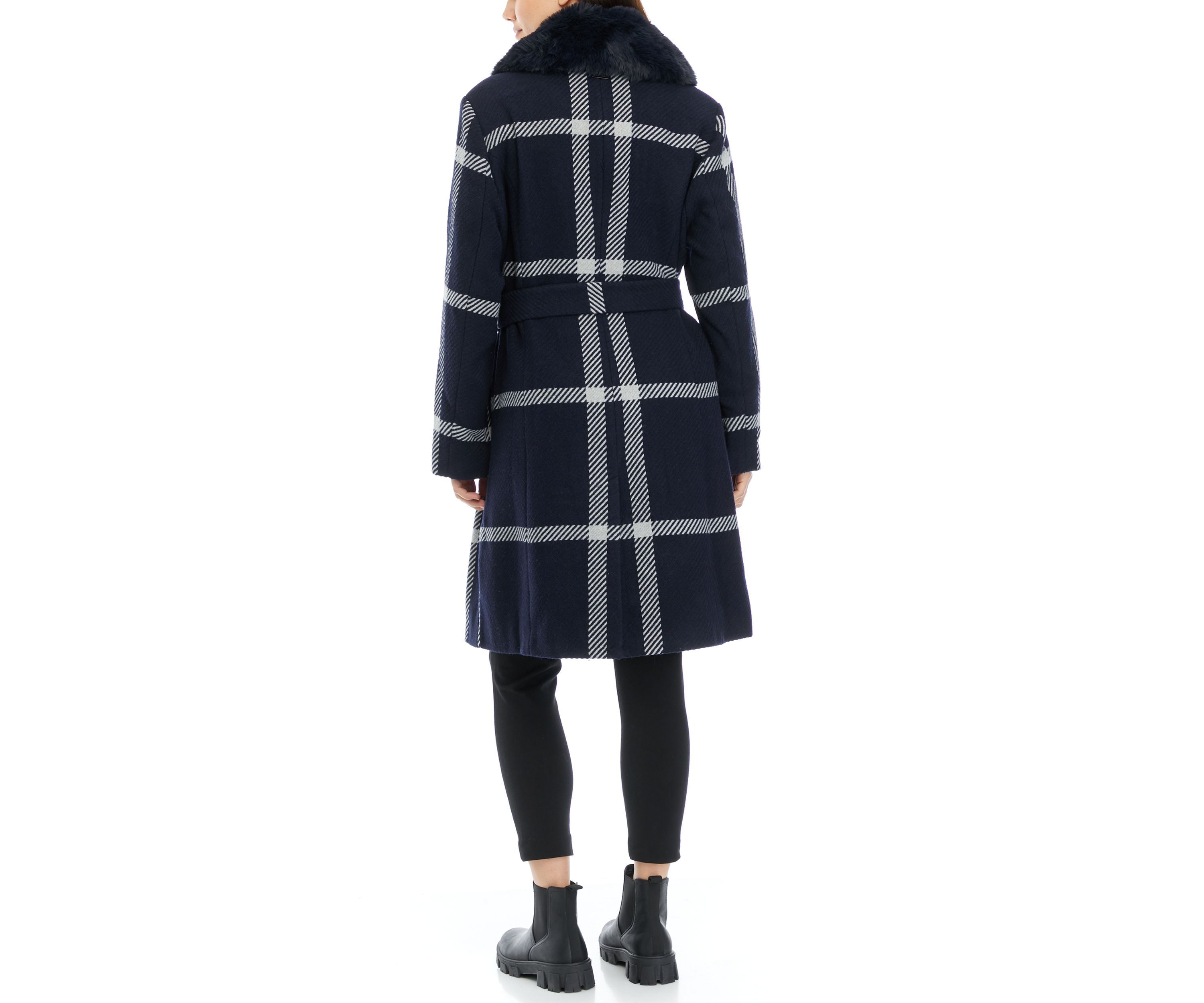 Womens Drape Wool Blend Wrap Coat
