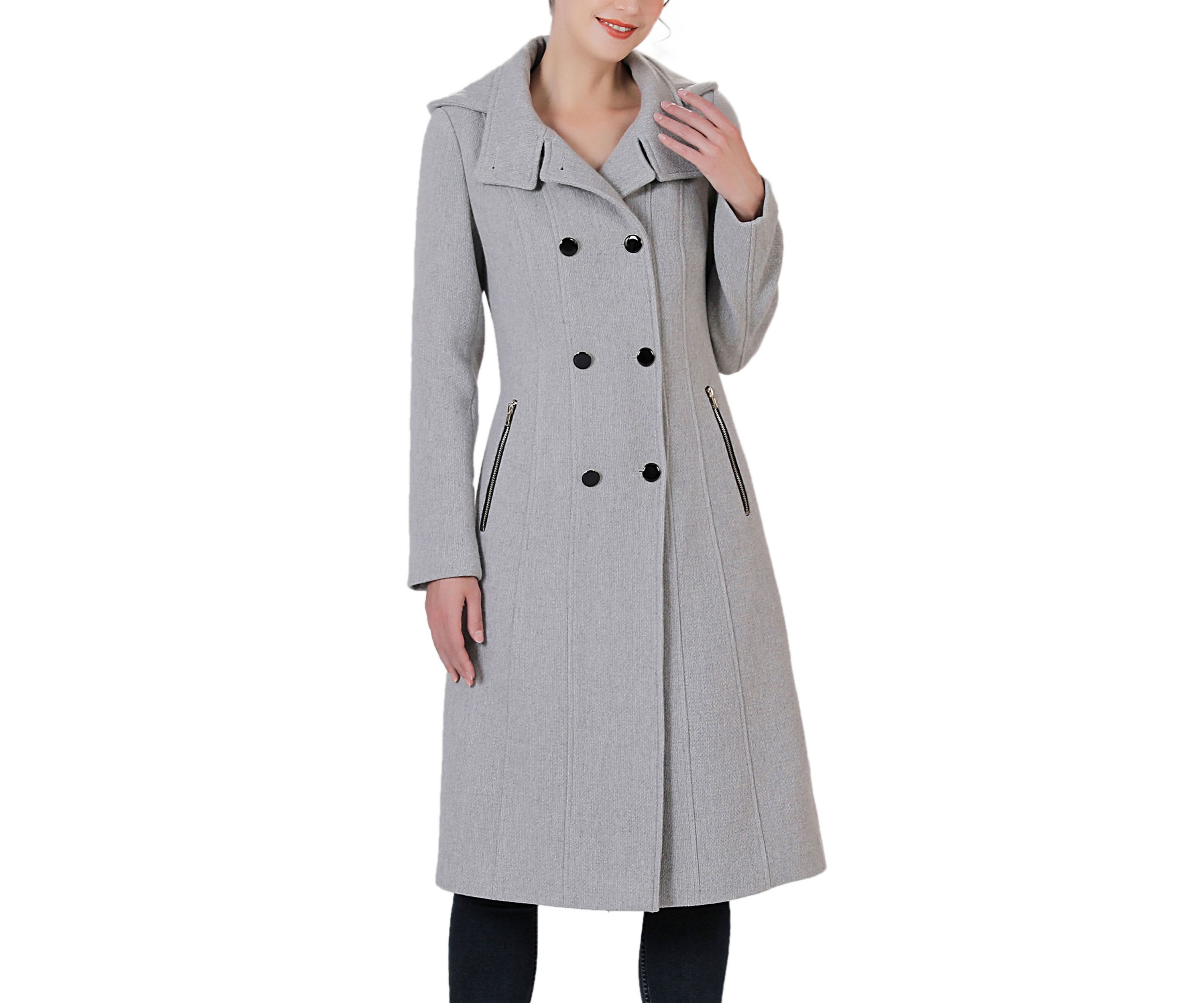Mary Hooded Stand Collar Boucle Wool Coat