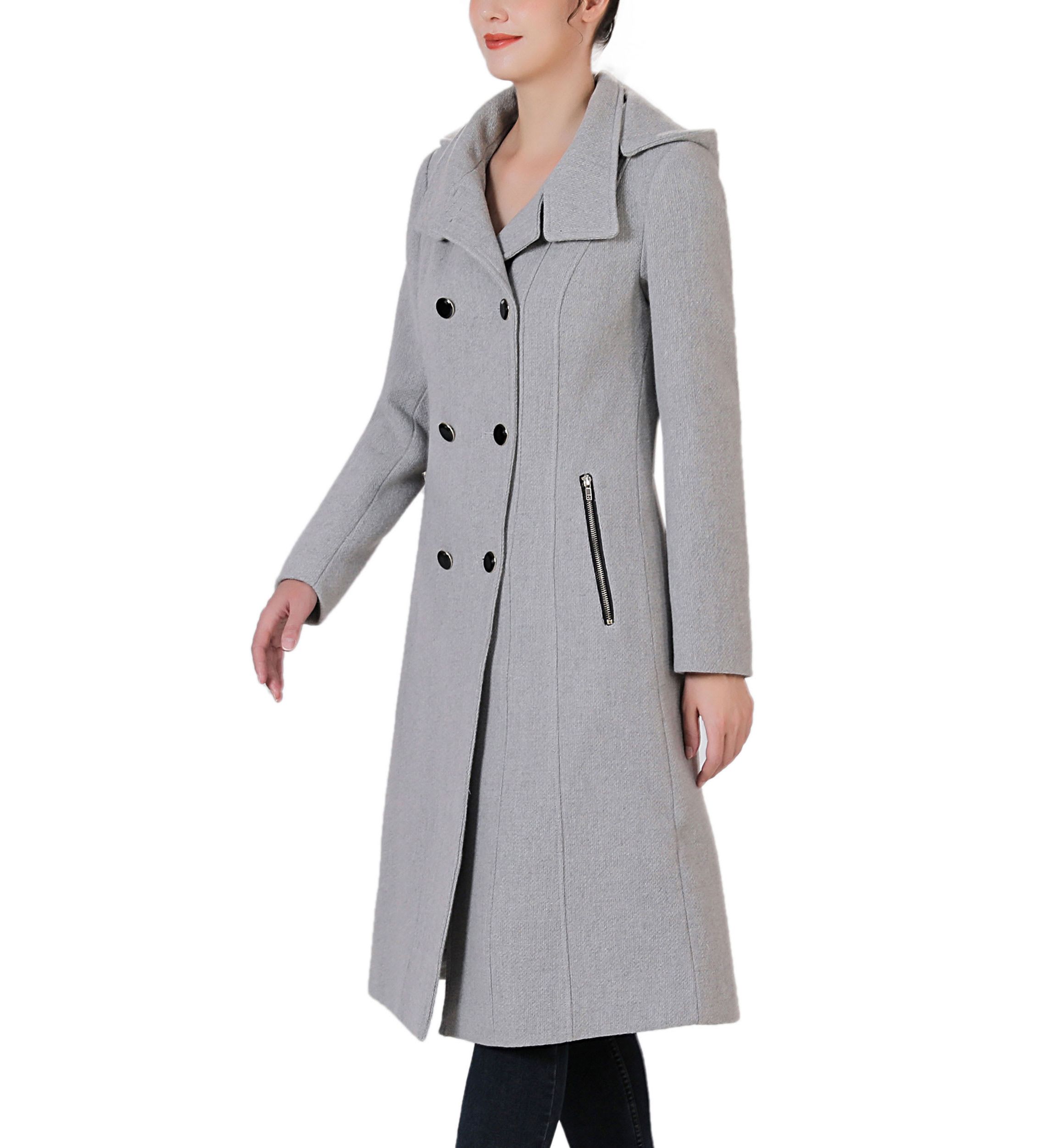 Mary Hooded Stand Collar Boucle Wool Coat