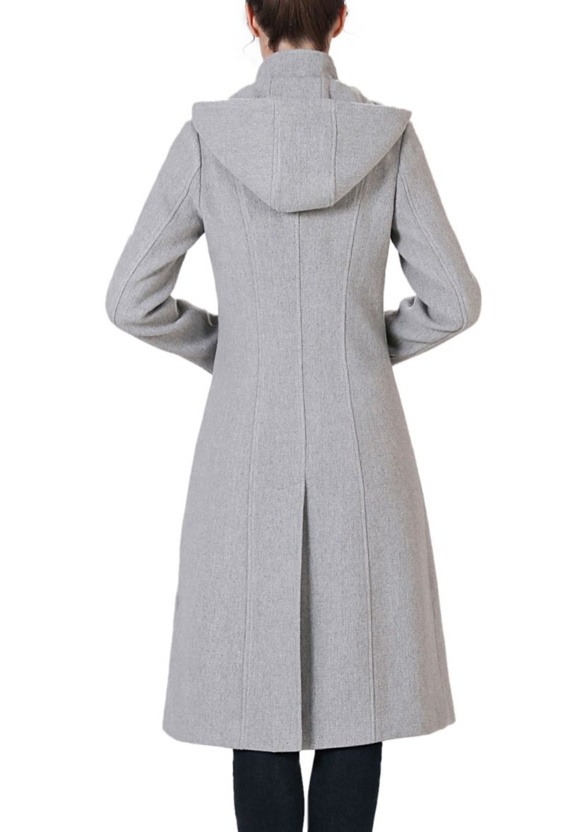 Mary Hooded Stand Collar Boucle Wool Coat