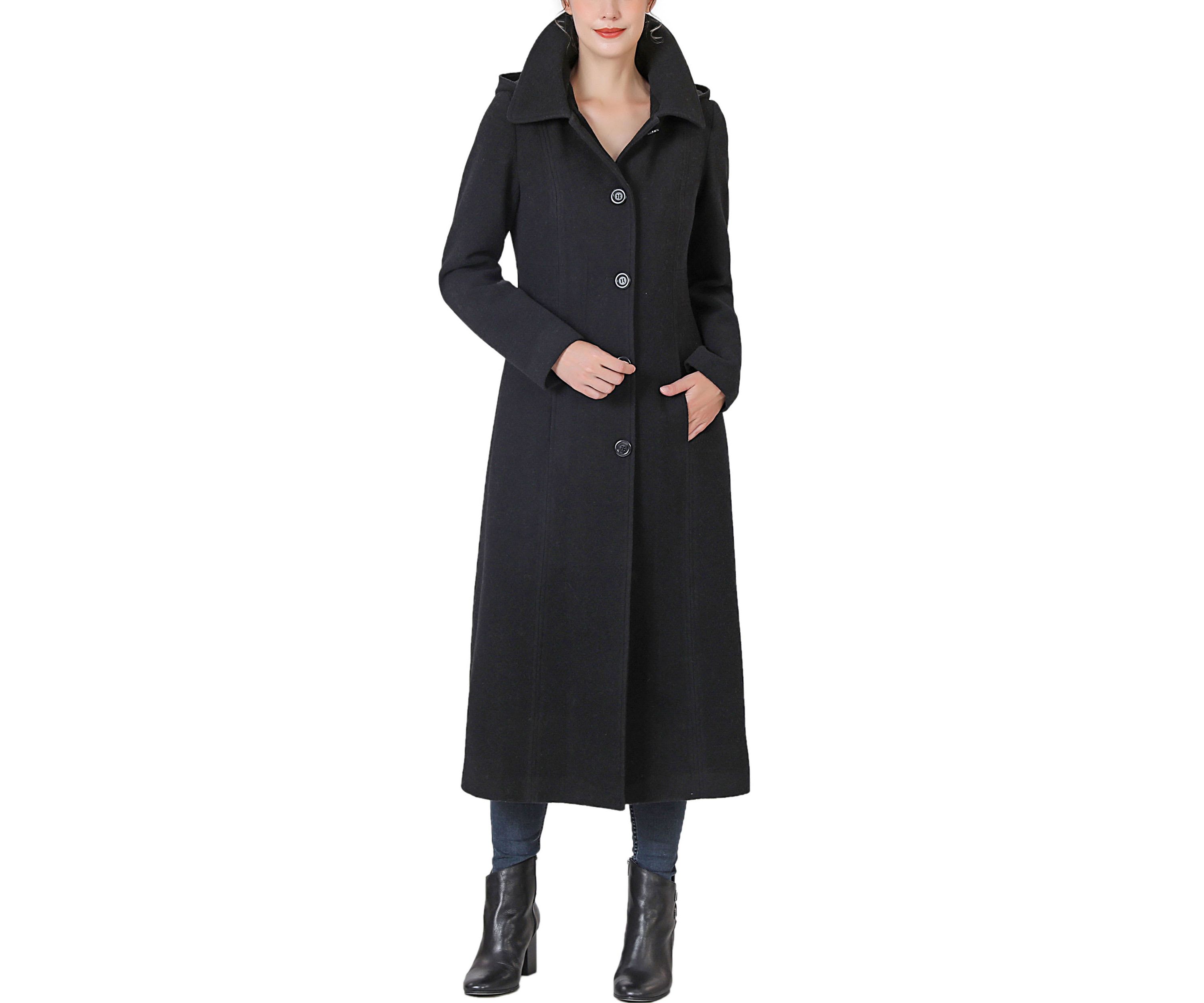 Kate Hooded Long Wool Coat