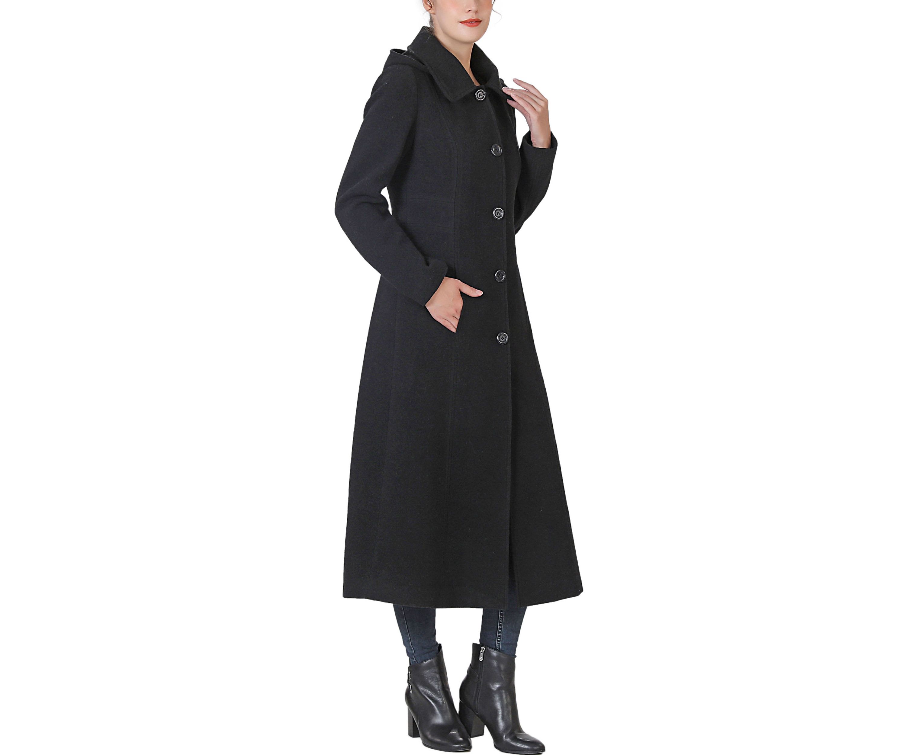 Kate Hooded Long Wool Coat