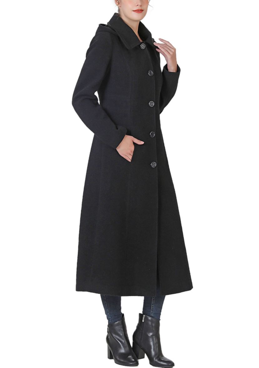 Kate Hooded Long Wool Coat