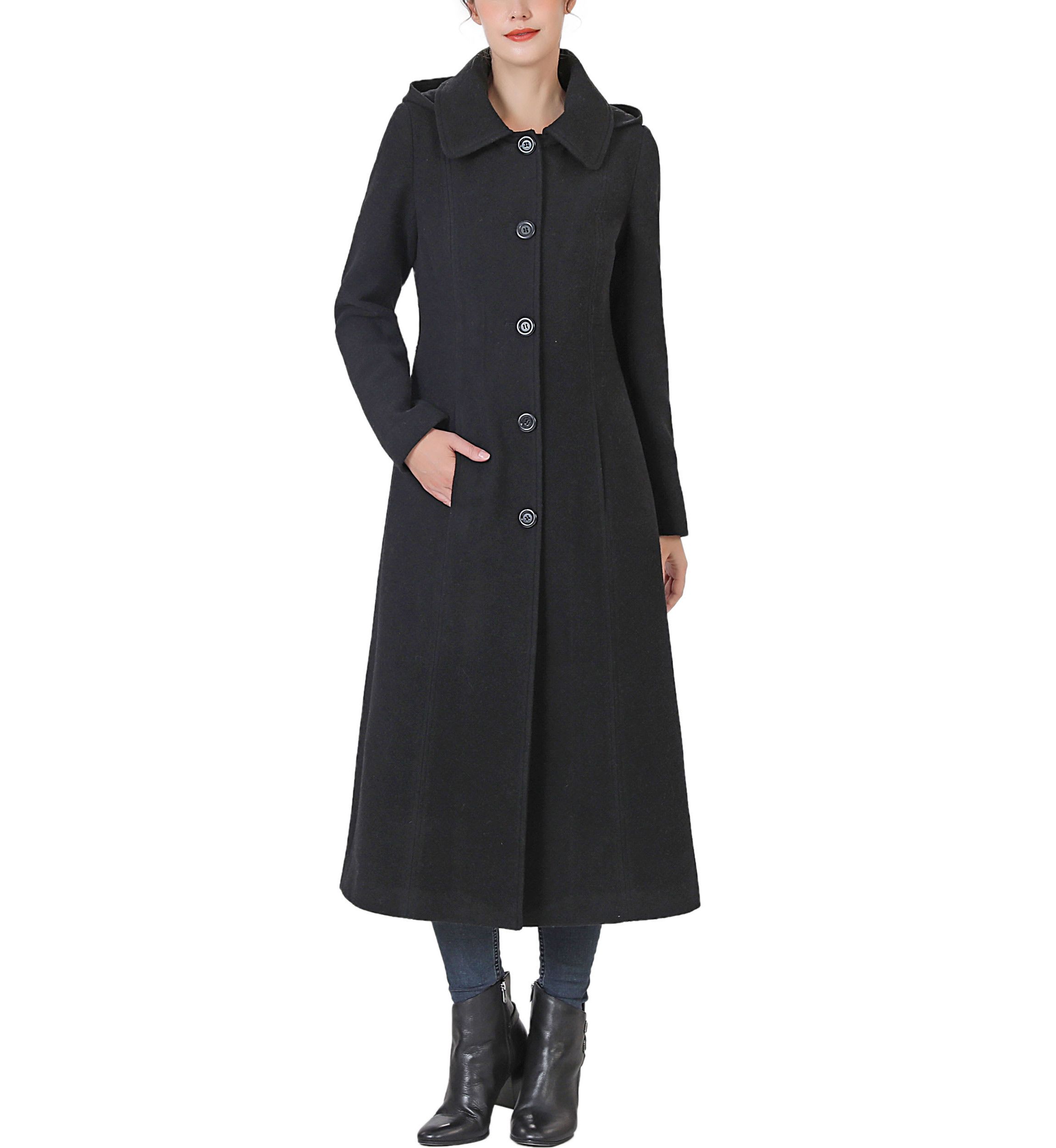 Kate Hooded Long Wool Coat