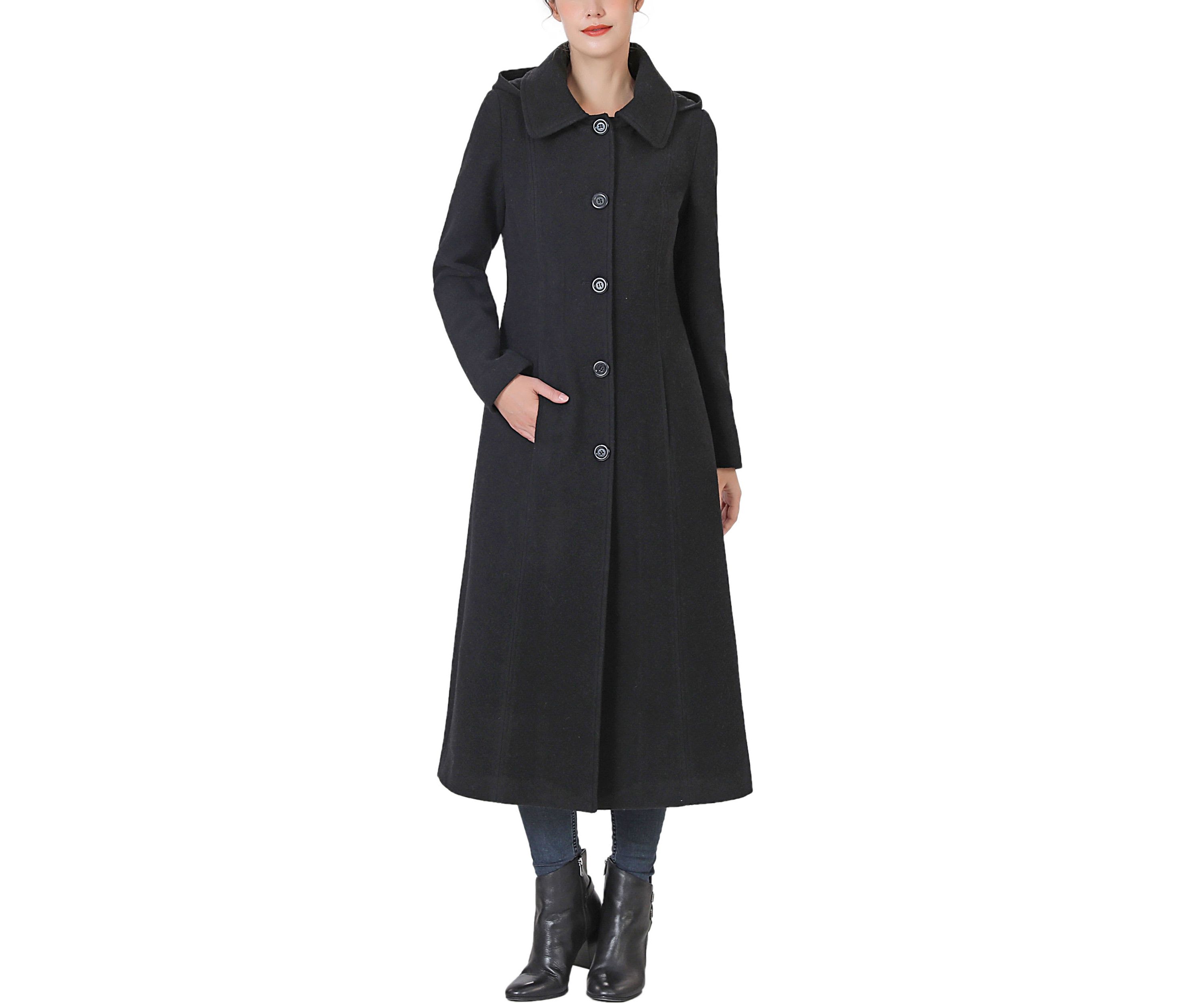 Kate Hooded Long Wool Coat