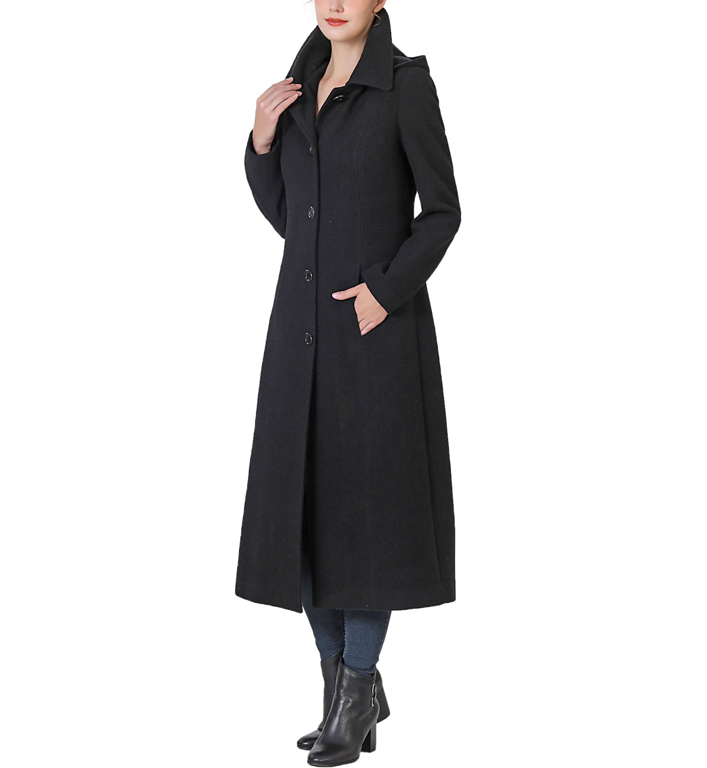 Kate Hooded Long Wool Coat