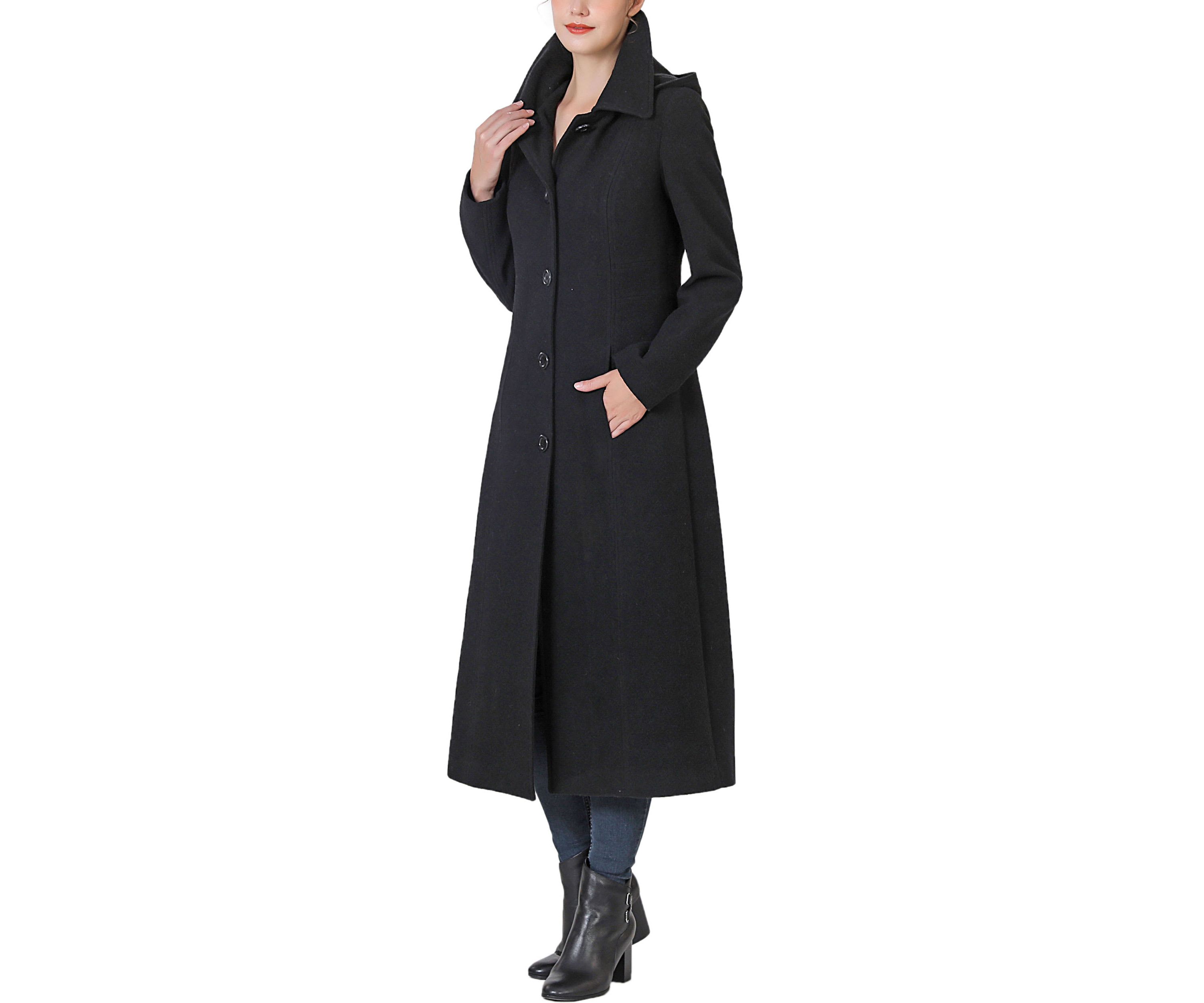 Kate Hooded Long Wool Coat