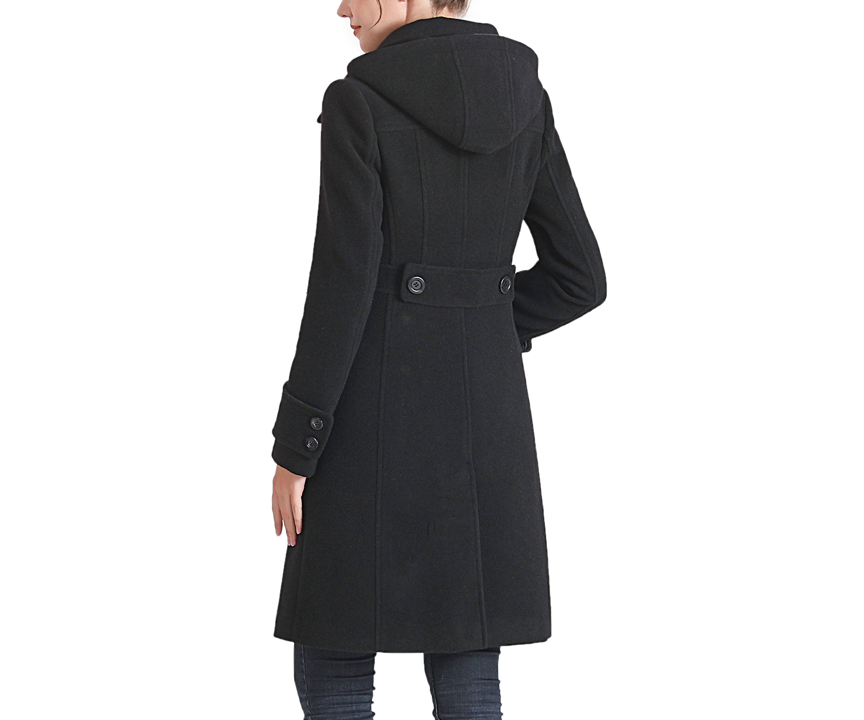 Ines Hooded Stand Collar Wool Coat