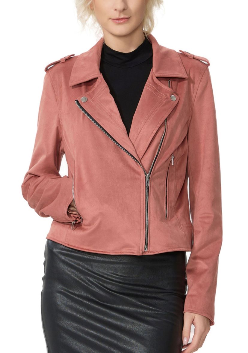 Willa Faux Suede Moto Jacket